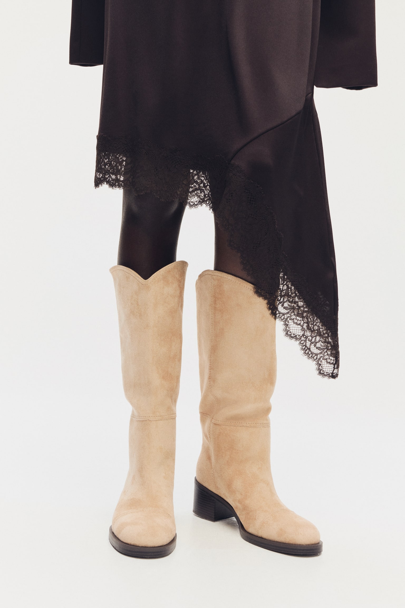 Женские ботинки H&M Knee-High, цвет: Бежевый — фото 3