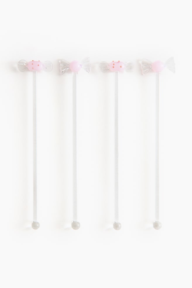 4-pack drink stirrers - Pink/Wrapped Sweet - 1
