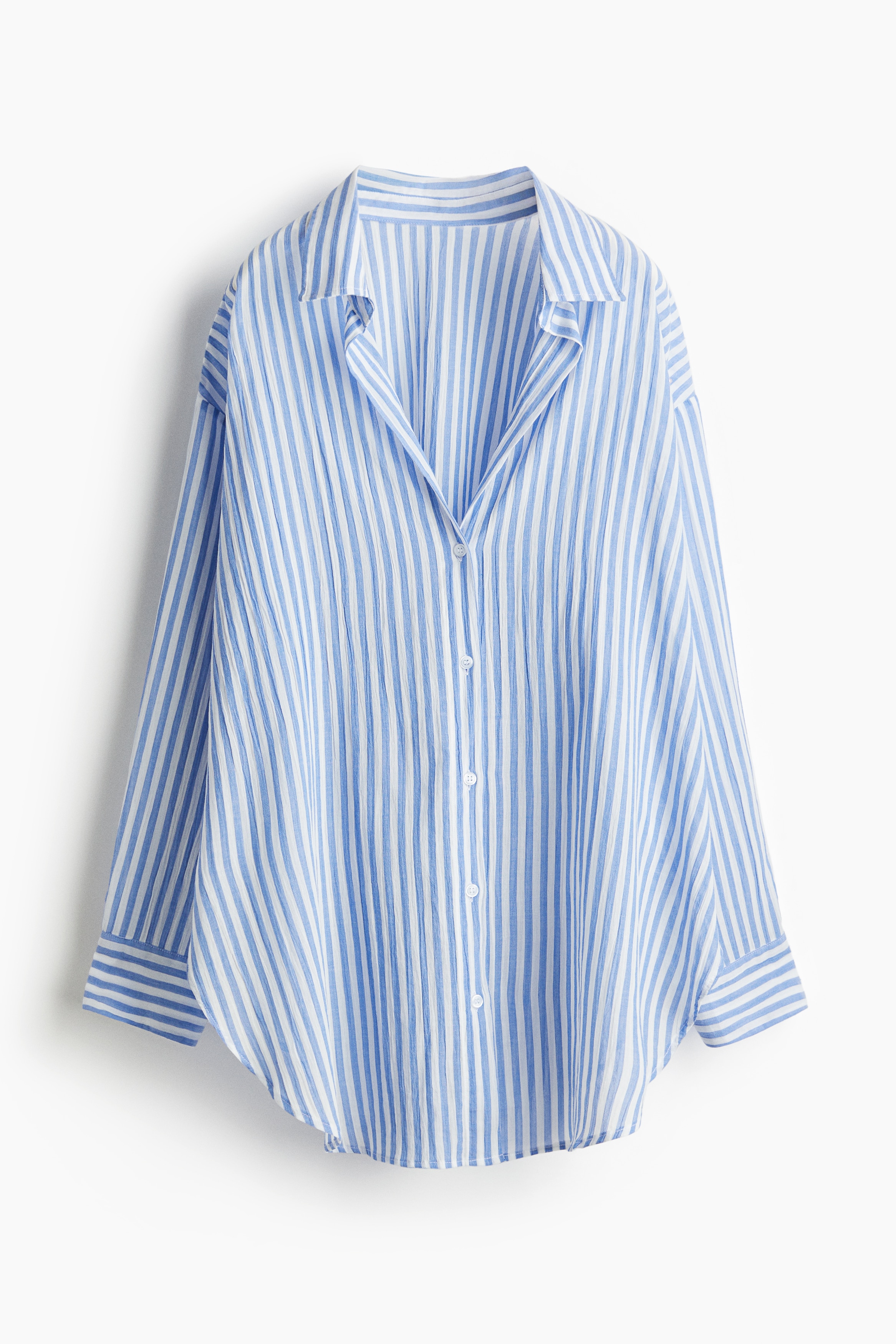Loose Fit Beach Shirt - Light blue/Stripe