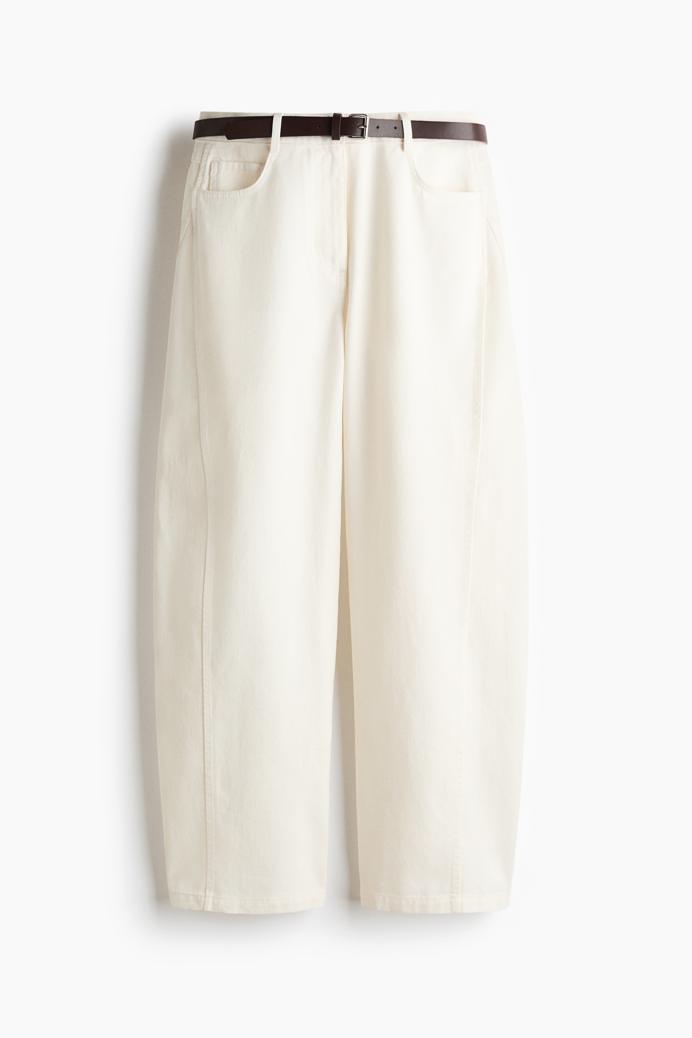 Barrel High Waist Jeans - Krémszínű