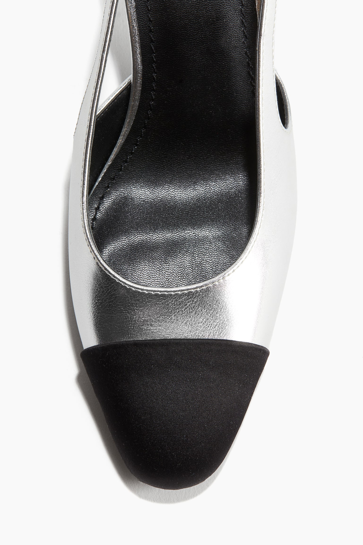 Block-heeled slingbacks - Silver-coloured/Black/Light beige - 3