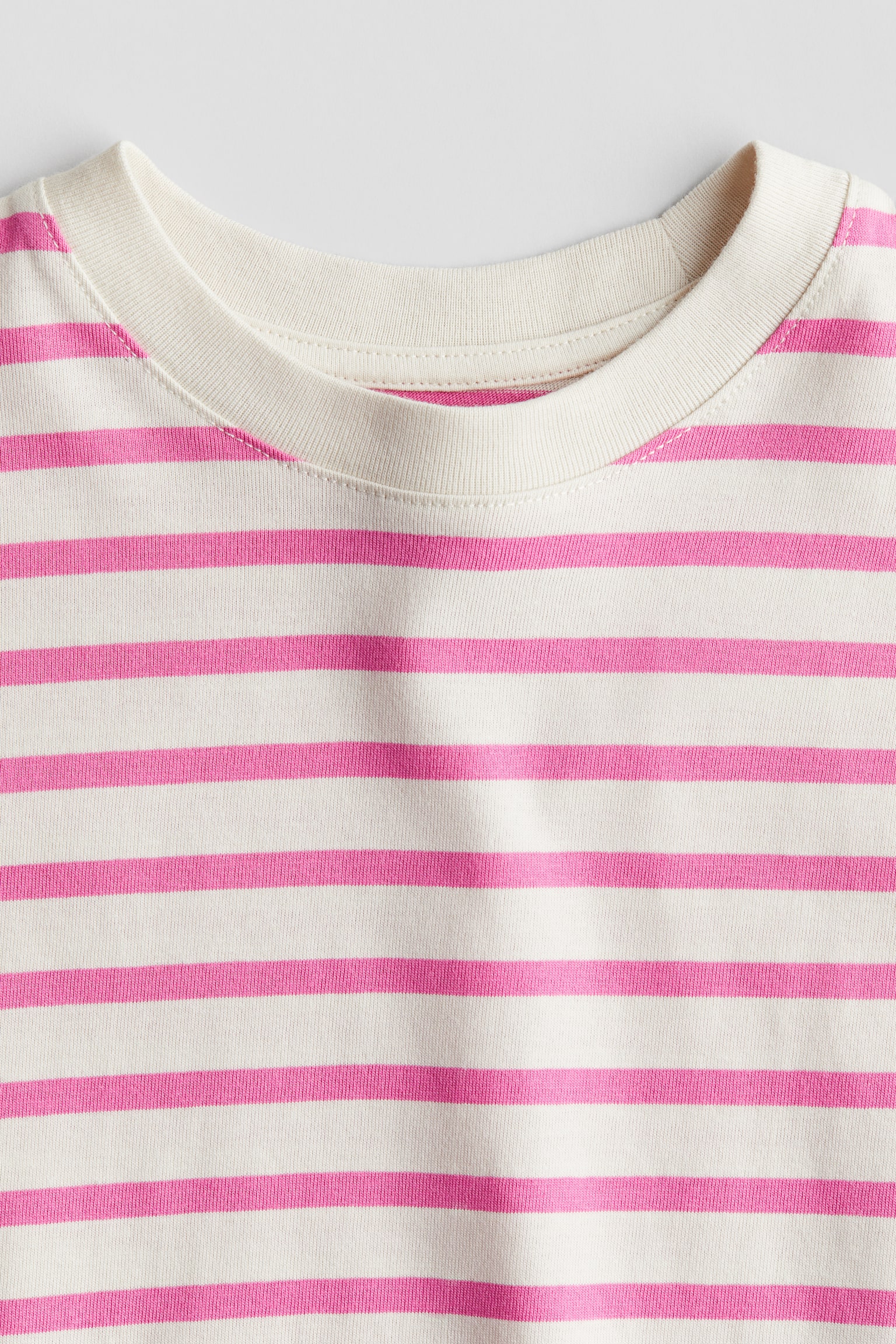 Oversized jersey top - Cream/Pink striped/Cream/Striped/Light pink - 2