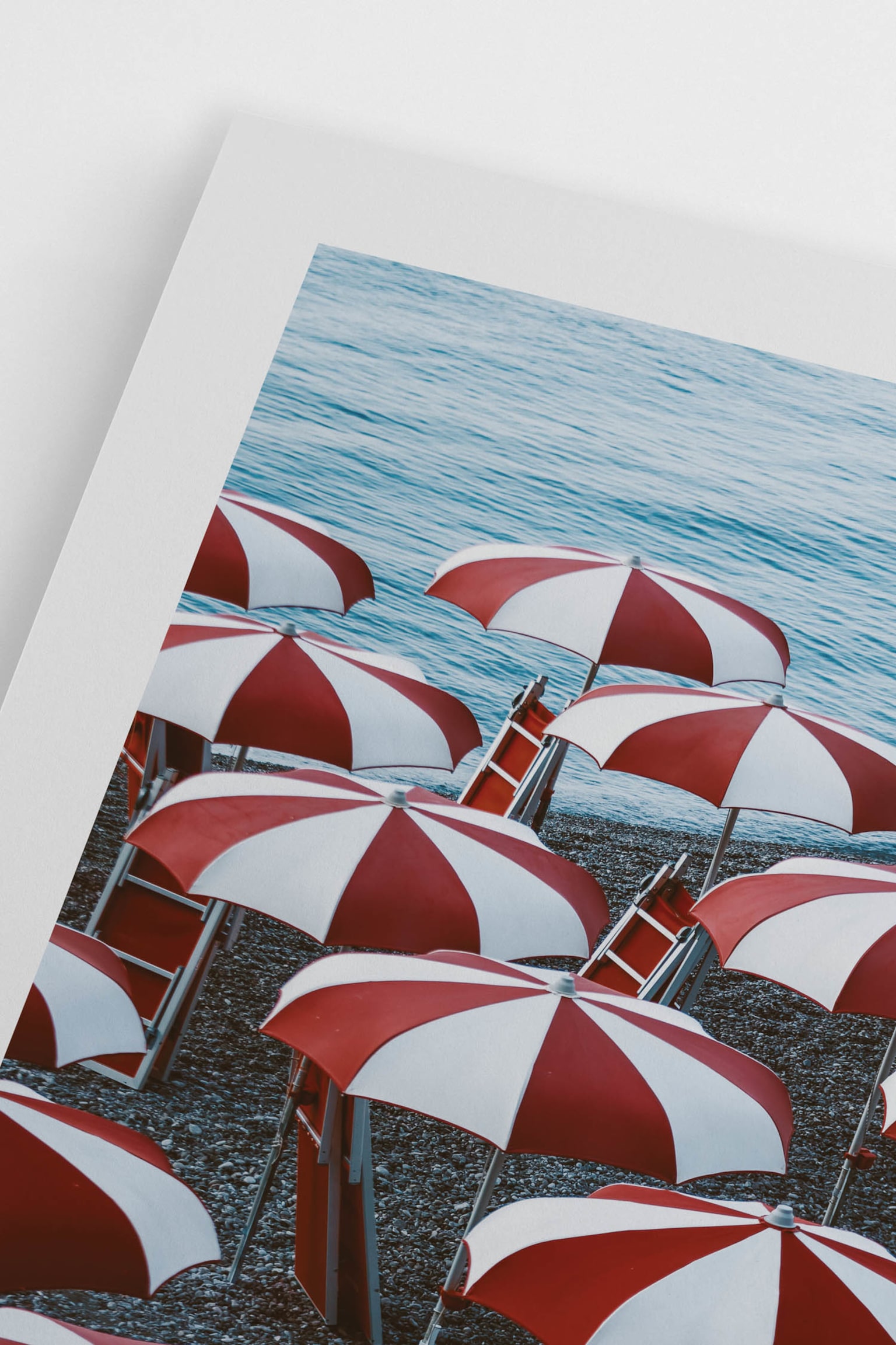 Striped Beach Umbrellas Poster - Red - 3