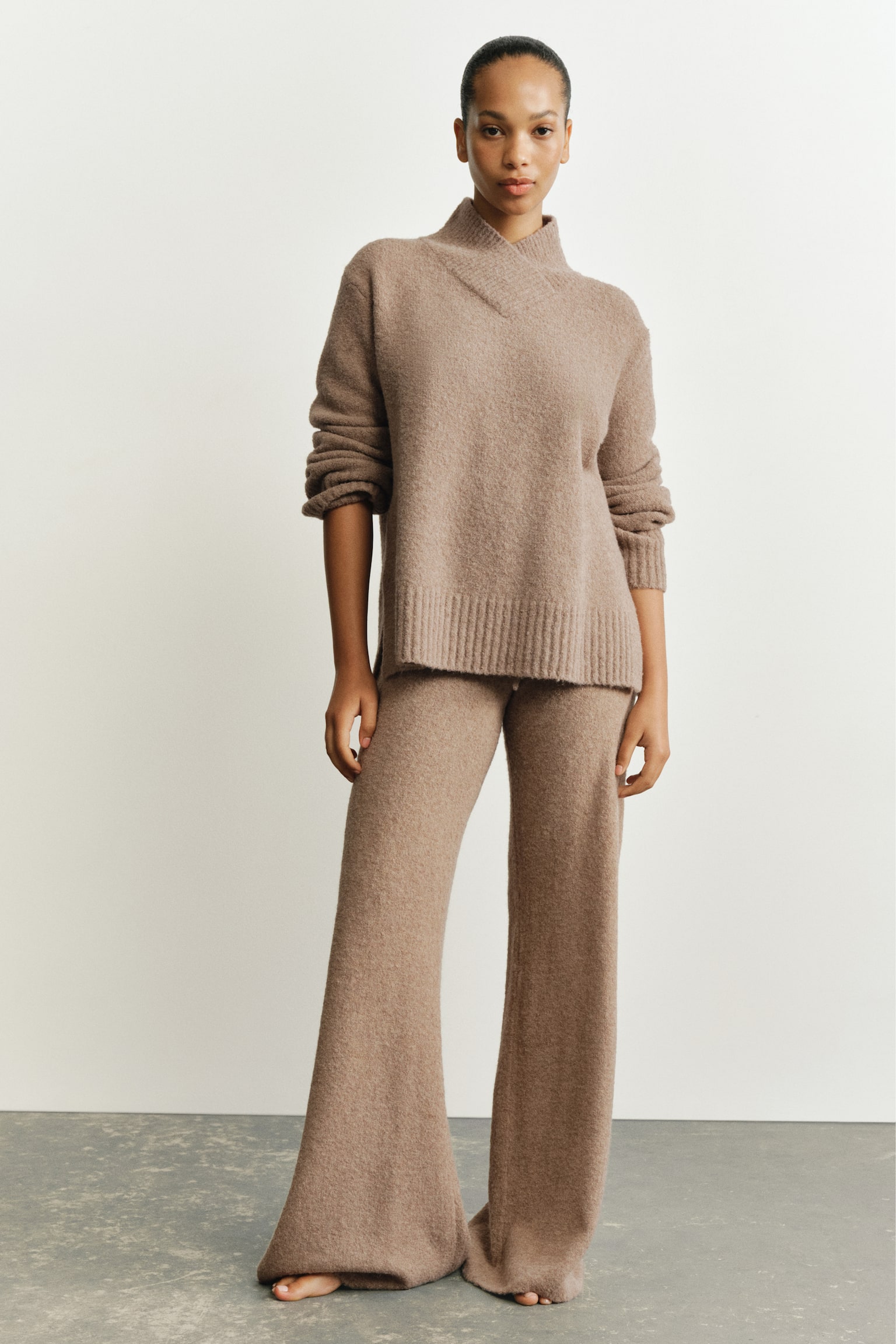 Женский свитер H&M Loose-Fit Wool-Blend, цвет: Бежевый — фото 3