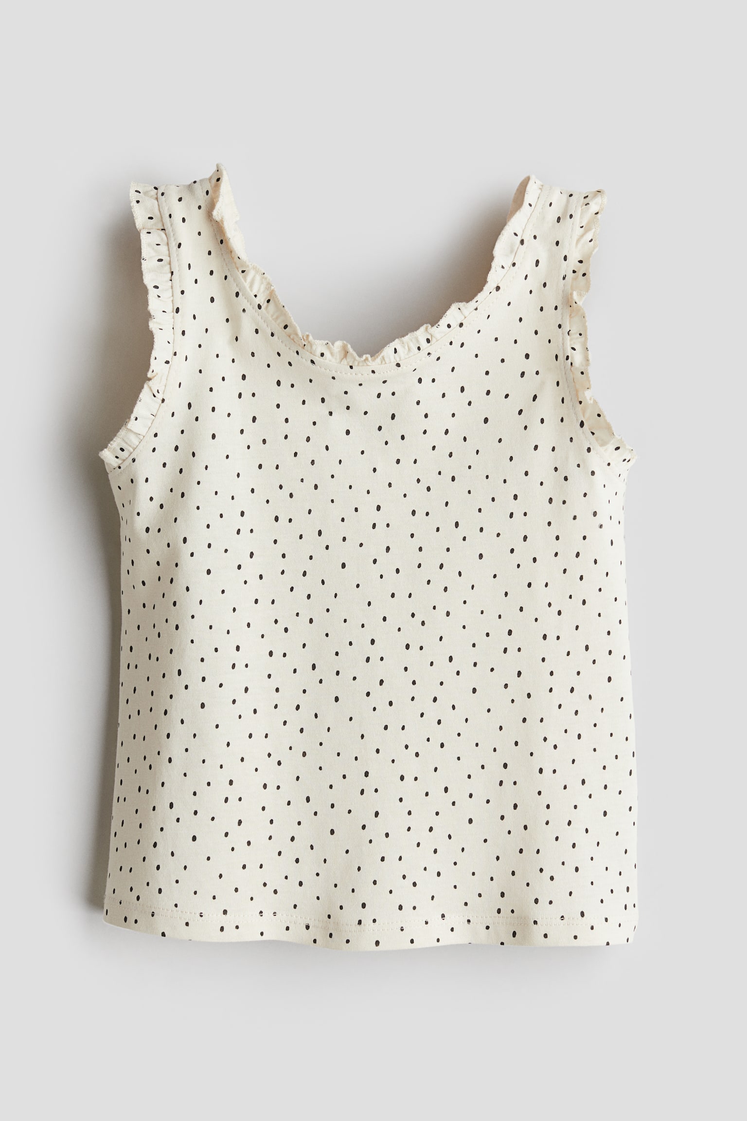 Frill-trimmed vest top - White/Spotted/Light beige/Bunnies/White/Unicorn/White/Rainbow - 1