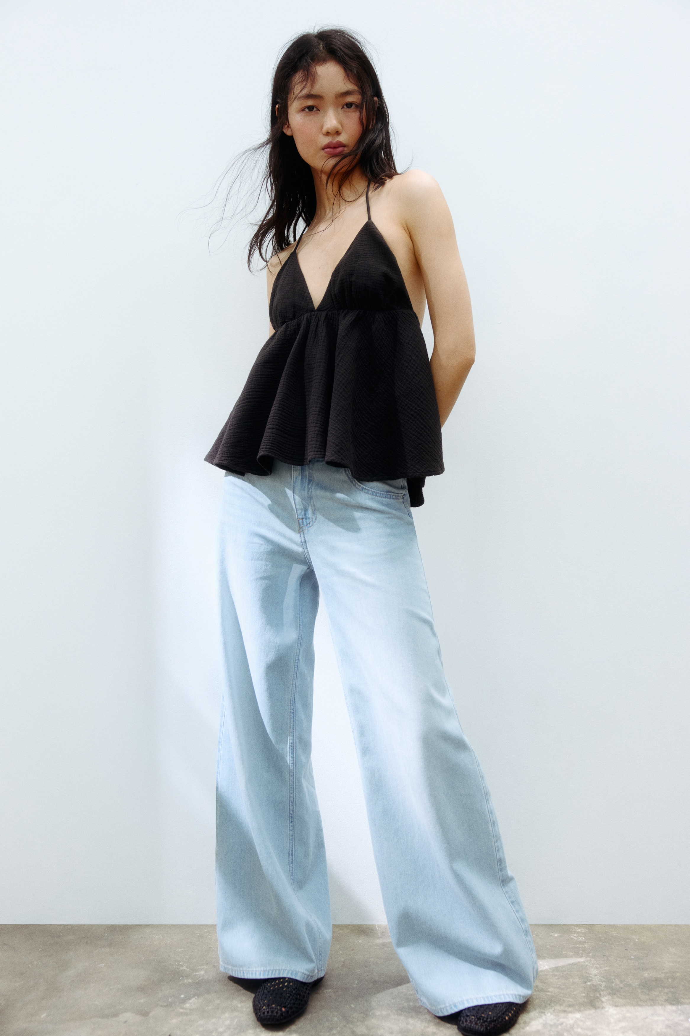 Wide Regular Waist Jeans - Bleu denim clair/Crème/Gris/Bleu denim/Bleu denim foncé