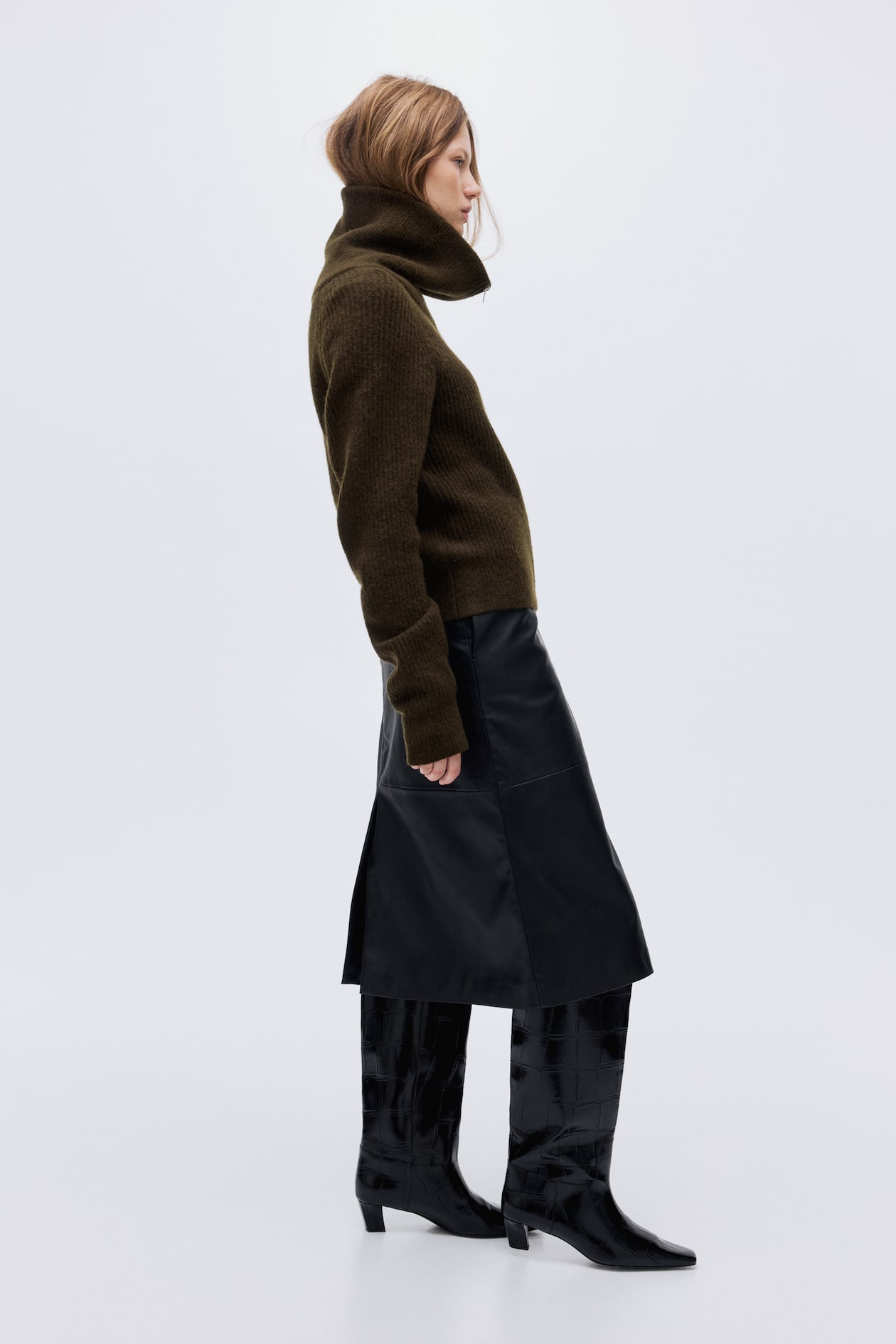 Wool-Blend Cardigan with Zipper - image 2