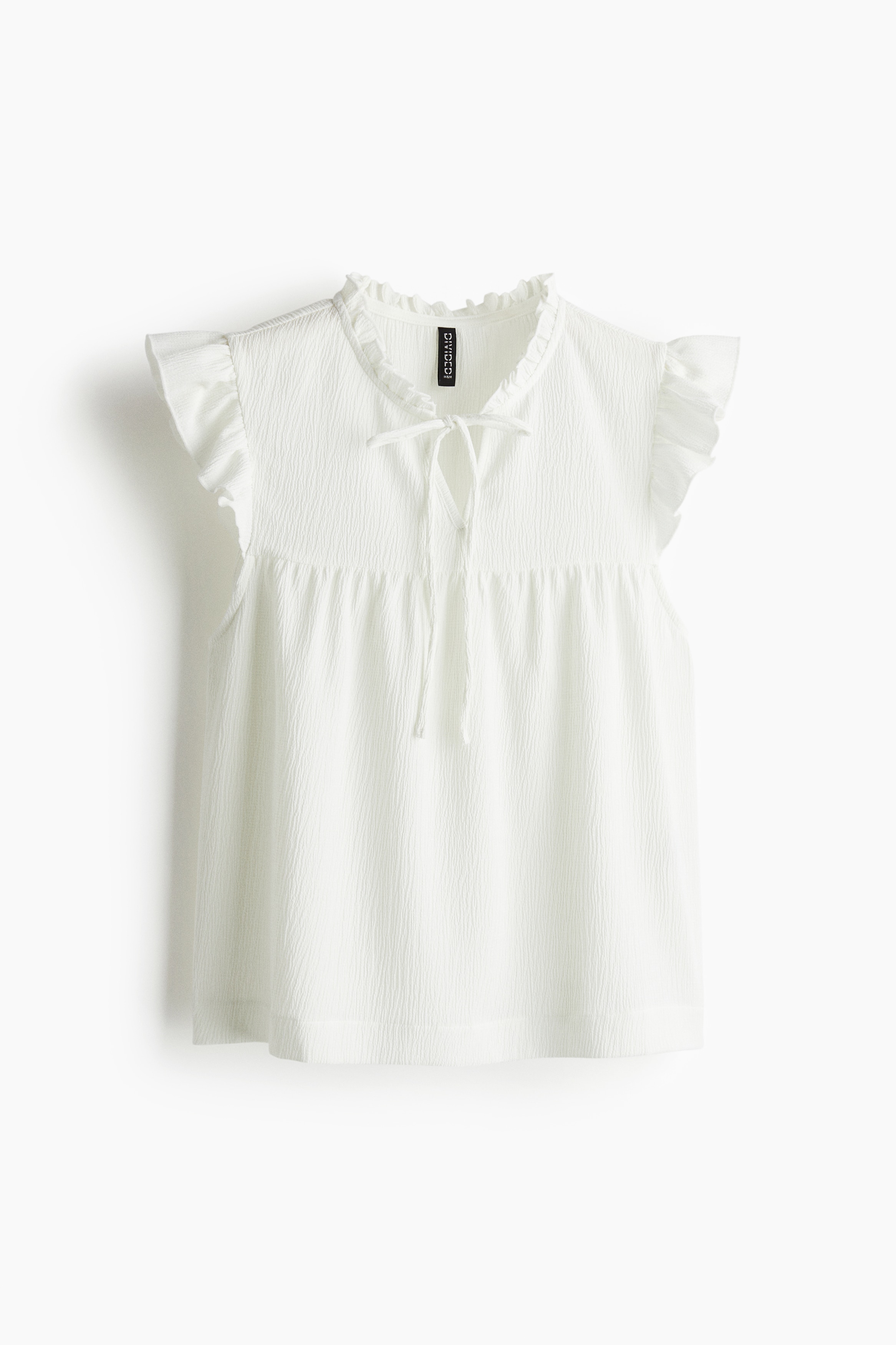 Crinkled Top - White/Burgundy/Black