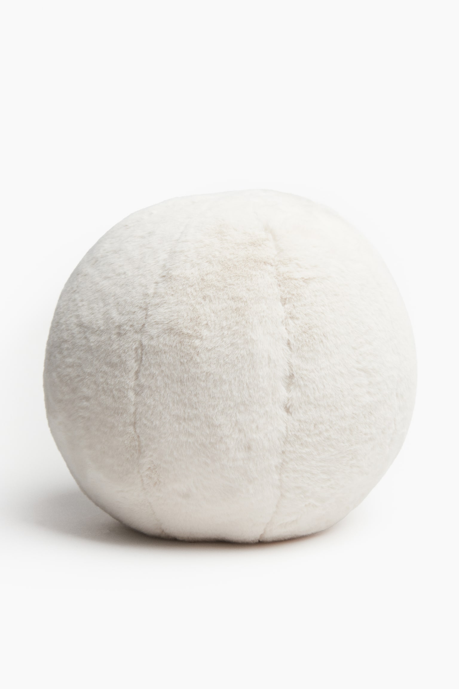 Fluffy ball-shaped cushion - Natural white/Grey - 1