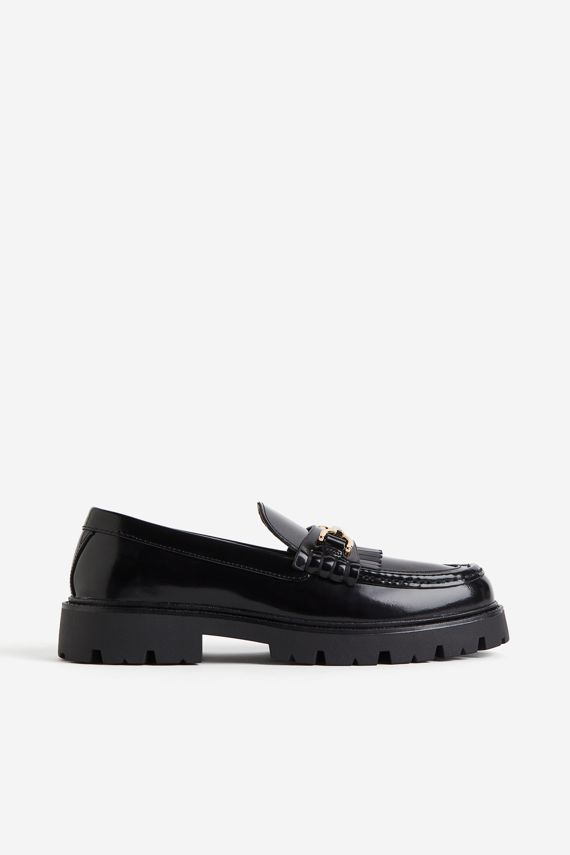 Chunky Loafer aus Leder - Niedriger Absatz - Schwarz - Ladies | H&M DE 