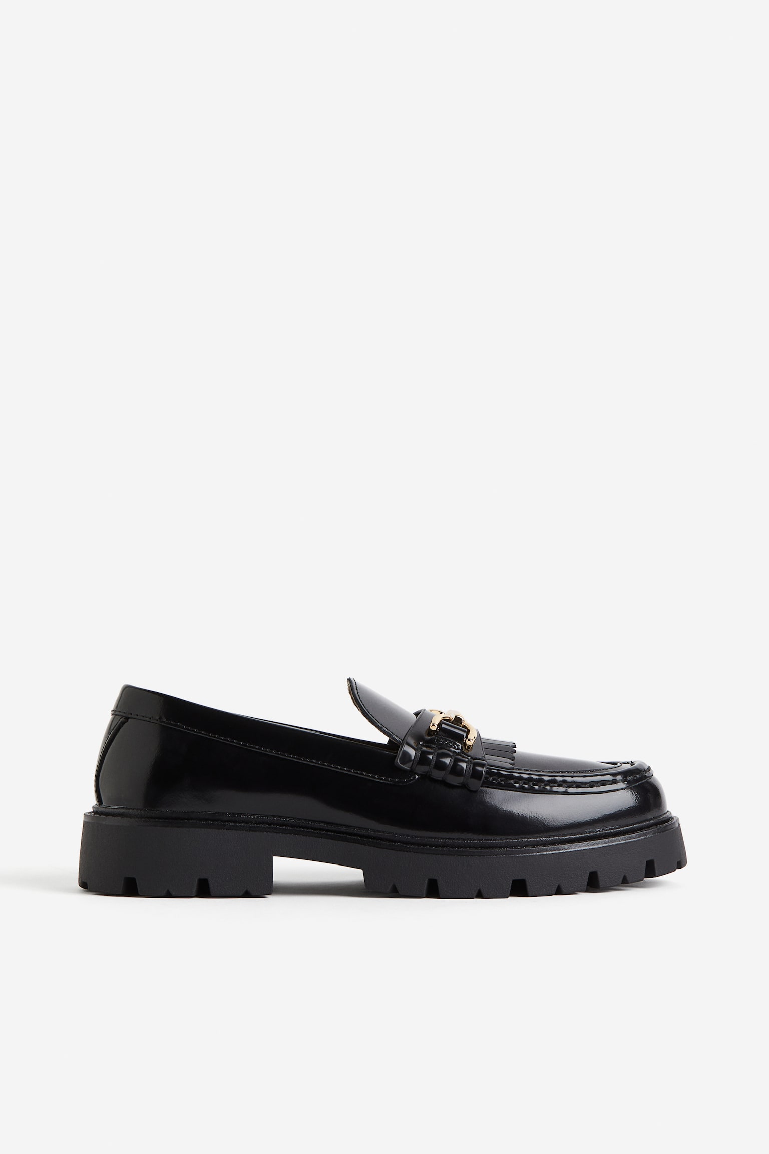 Chunky Leather Loafers - Black - 3