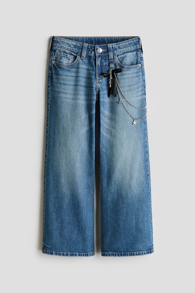 Baggy Fit Bootcut Jeans - Denim blue/Light gray/Denim blue/teddy bear/Light denim blue/bow - 1