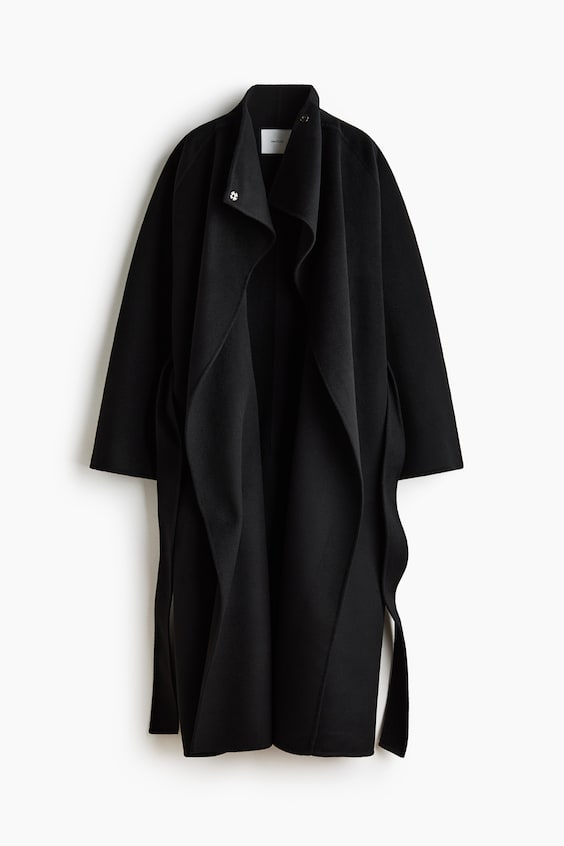 Женское пальто H&M Oversized Wool, цвет: Чёрный