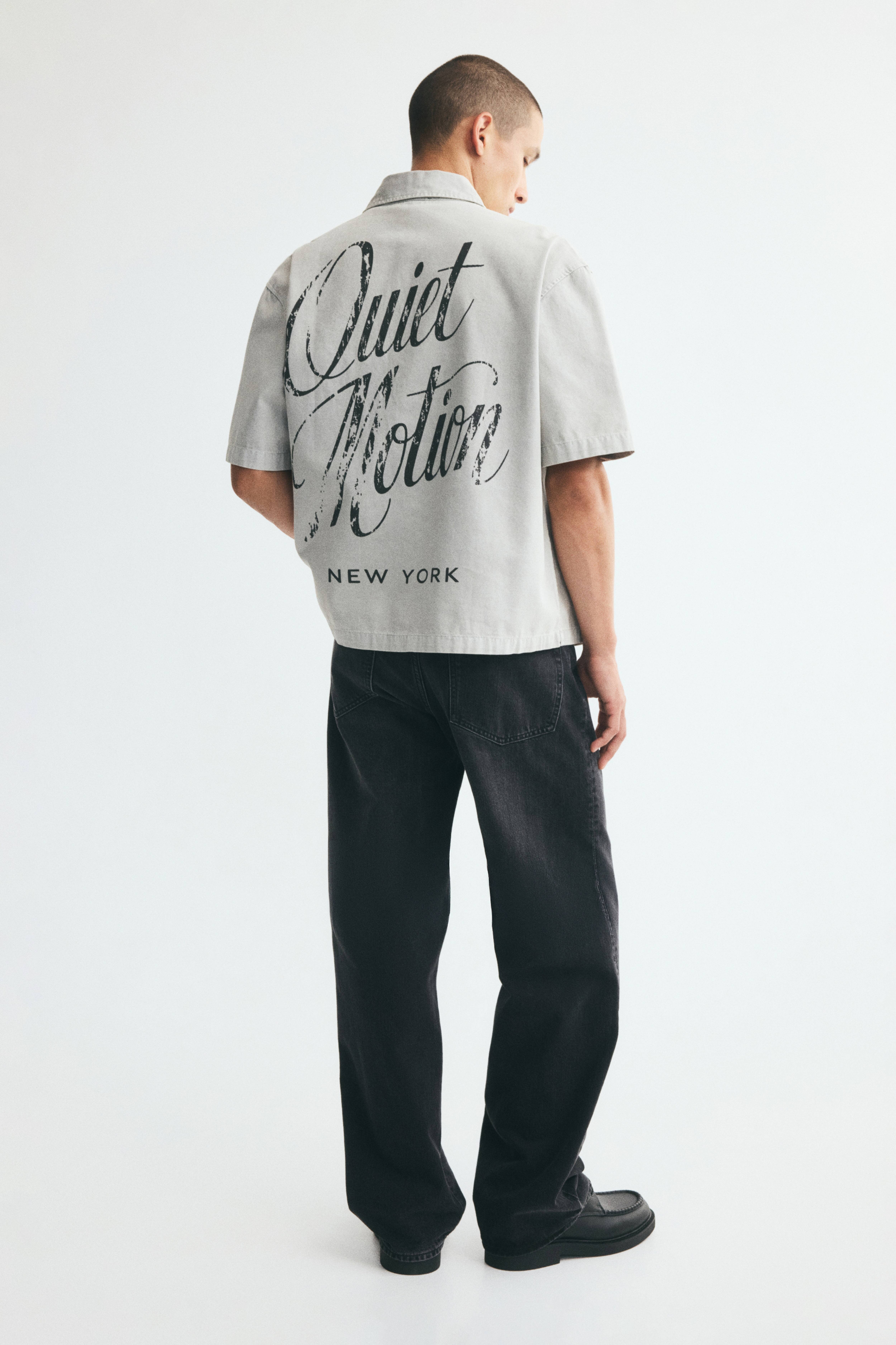 Chemise à manches courtes décontractée en coton