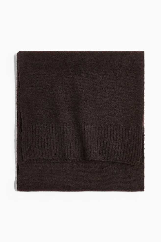 Écharpe en cachemire mélangé - Marron foncé/Gris clair - 1