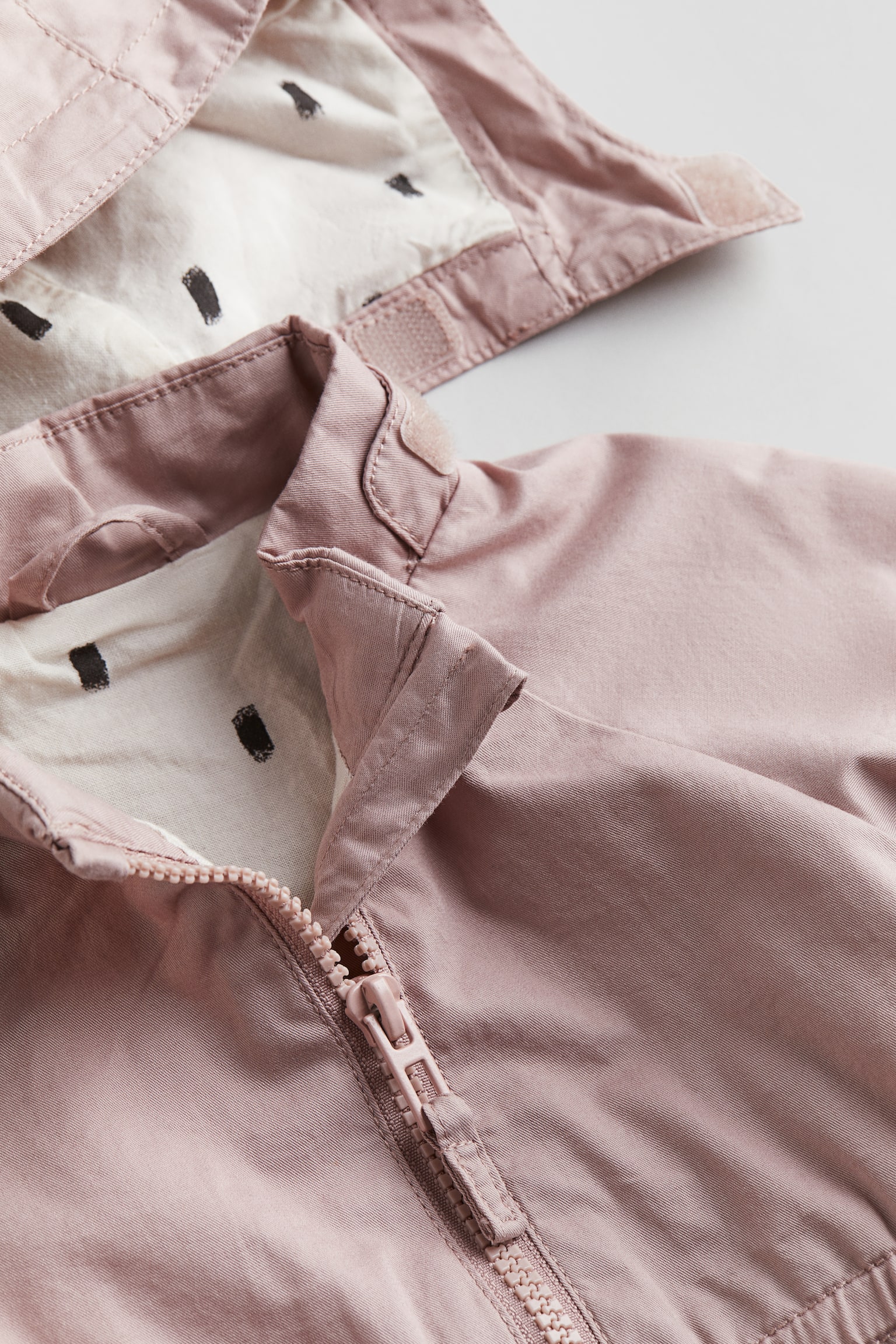 Cotton Twill Parka - Light dusty pink/White/Floral - 2