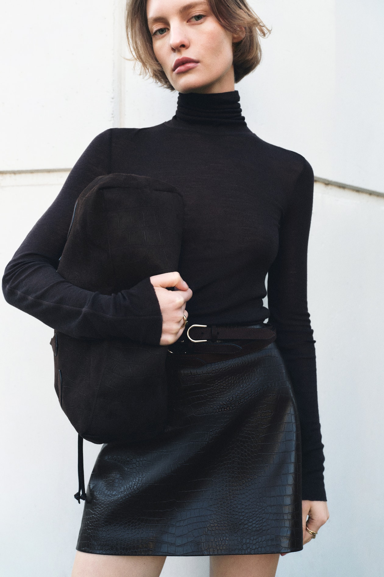 Coated Mini Skirt