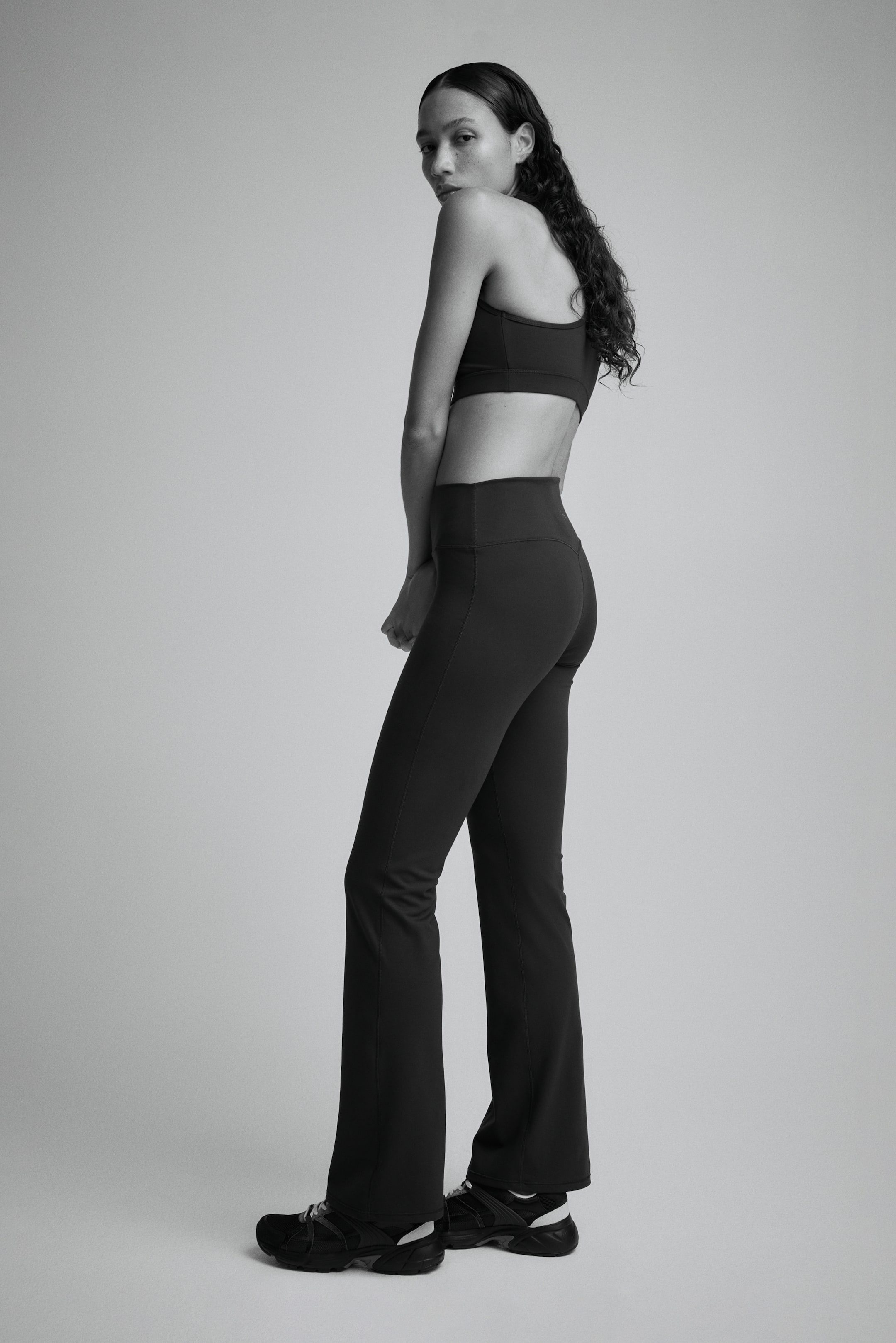 View larger image: Flared Sports Leggings with SoftMove™ - Chocolate plum - Ladies | H&M US 3