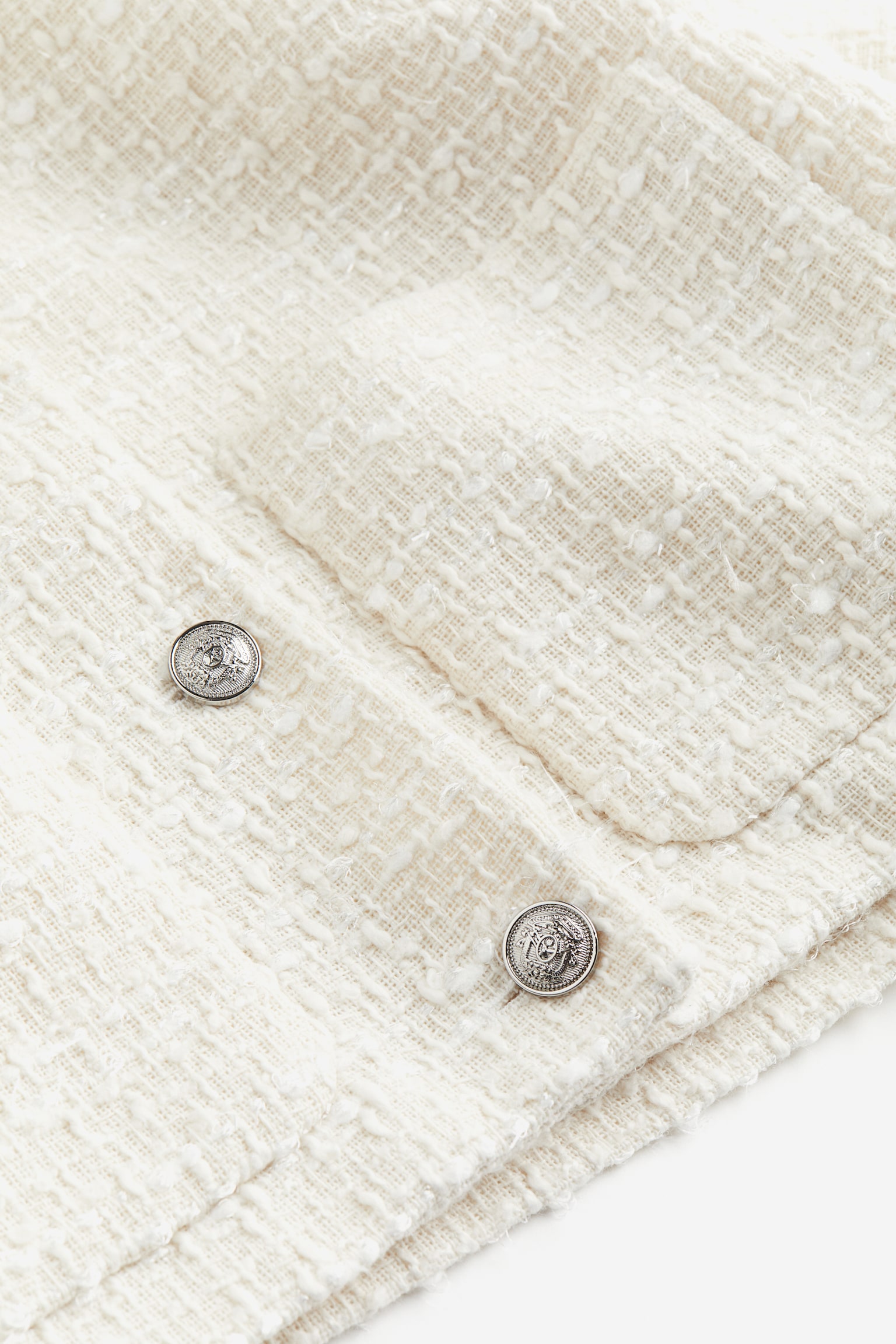 Женская куртка H&M Bouclé Jacket, цвет: Белый — фото 2