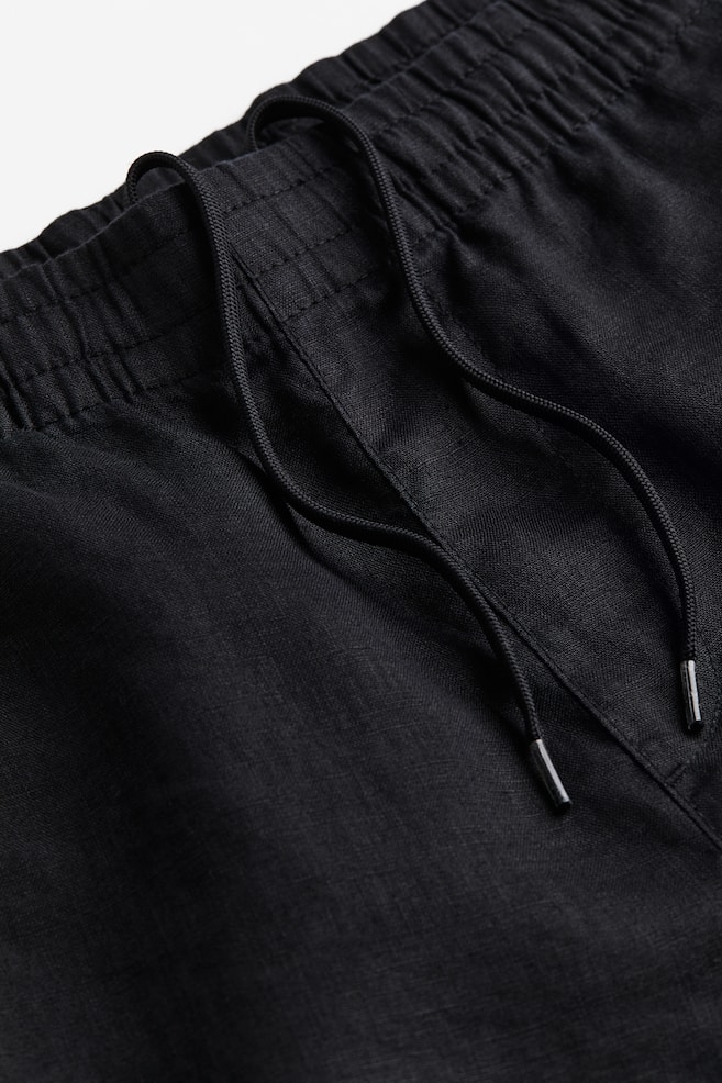Pantalon en lin Regular Fit - Noir/Beige clair/Crème/Beige clair/dc/dc - 3