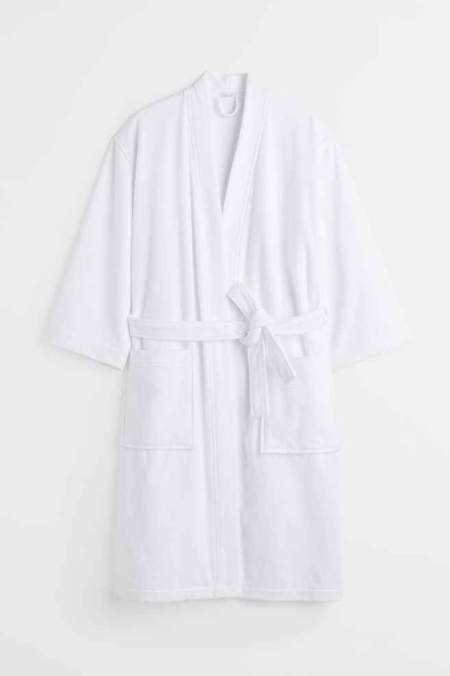 Terry dressing gown - White/Anthracite grey/Light khaki green/Light pink/dc/dc/dc/dc - 1