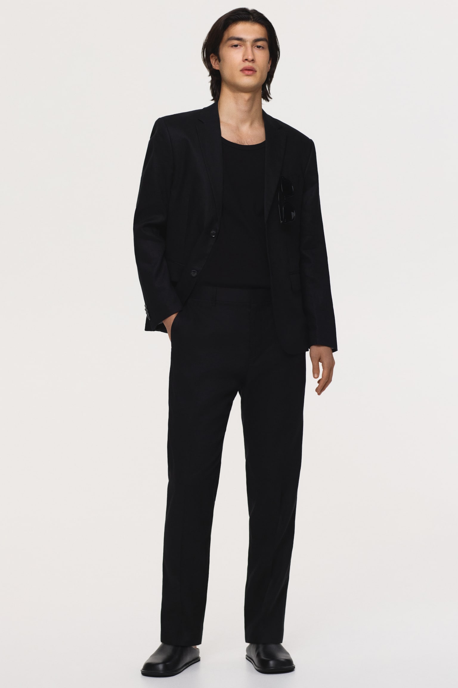 Pantalon de costume Slim Fit en lin - Noir/Vert clair/Beige clair/Vert kaki/Beige/Bleu marine - 1
