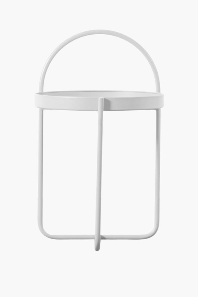 Tray Top Metal Side Table - White/Grey - 1