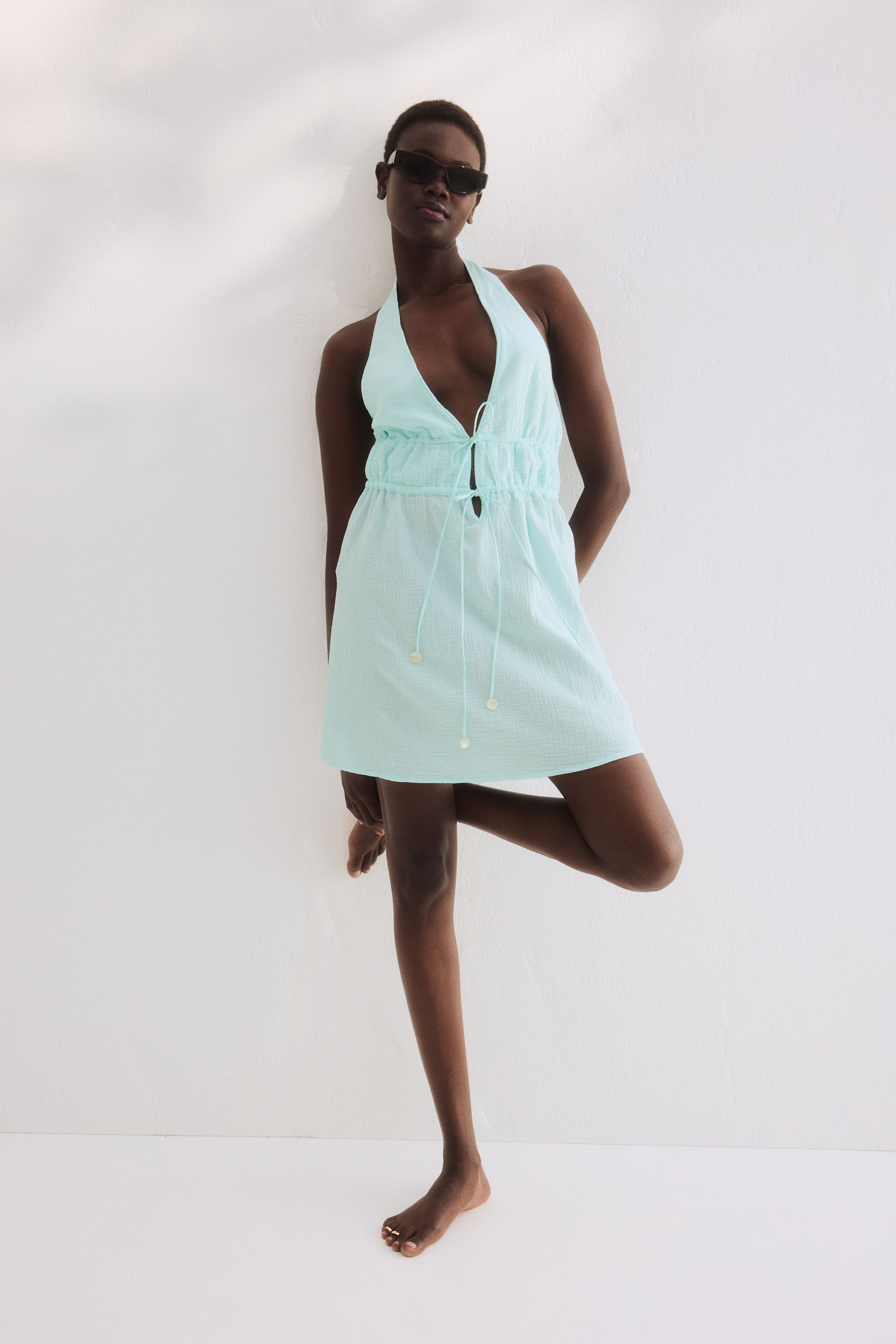 Cotton Halterneck Beach Dress