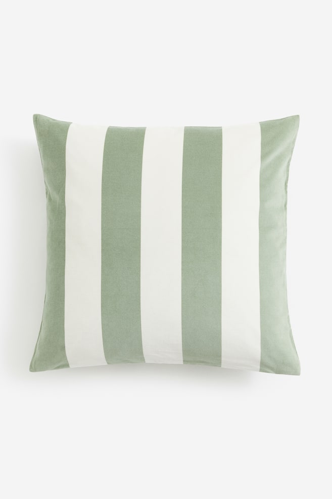 Velvet cushion cover - Light khaki green/Striped/Green/Striped/Red/Striped/Yellow/Striped - 1