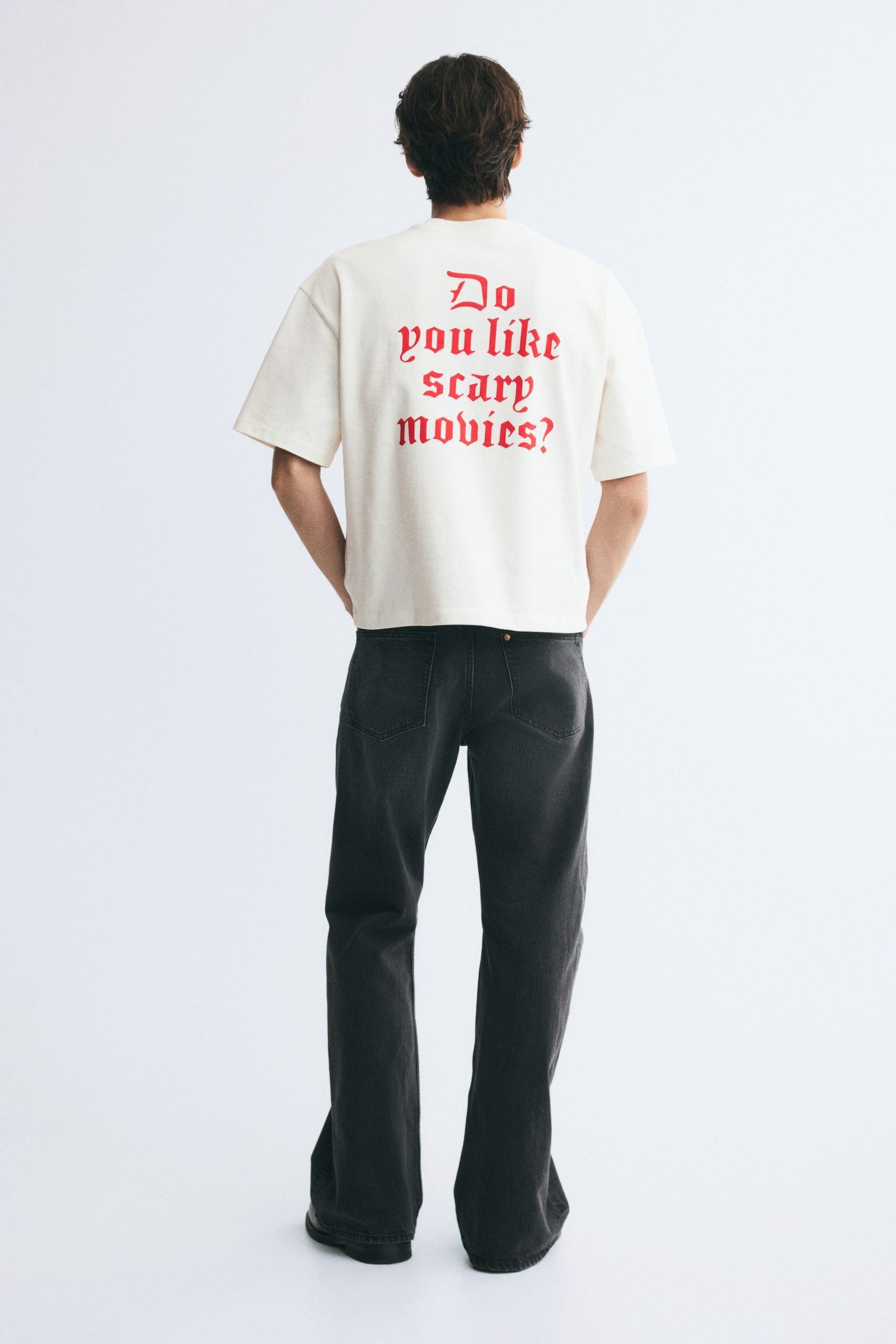 Мужская футболка H&M Oversized Boxy Printed Cotton, цвет: Белый — фото 5