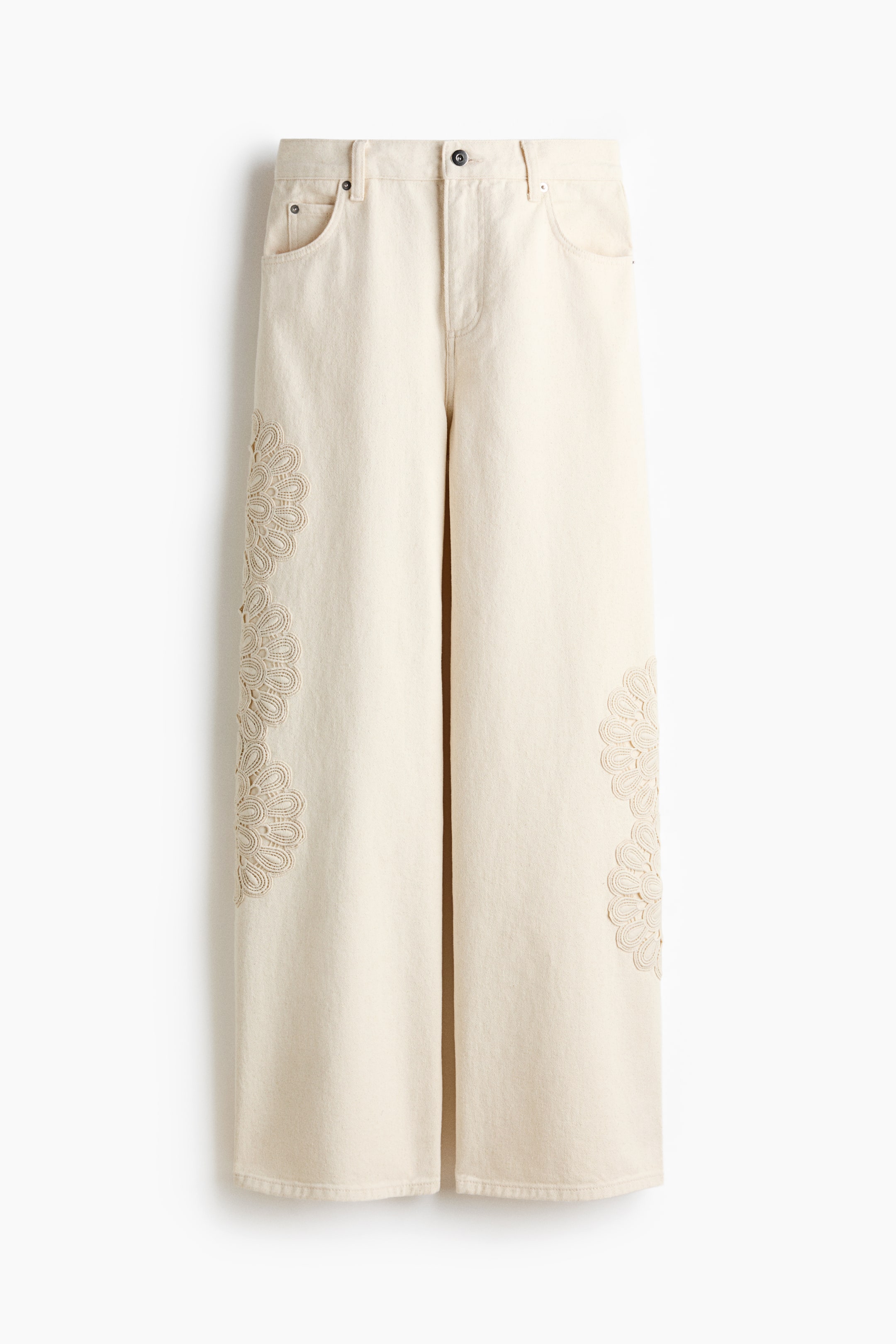 Crochet-Look-Detail Jeans