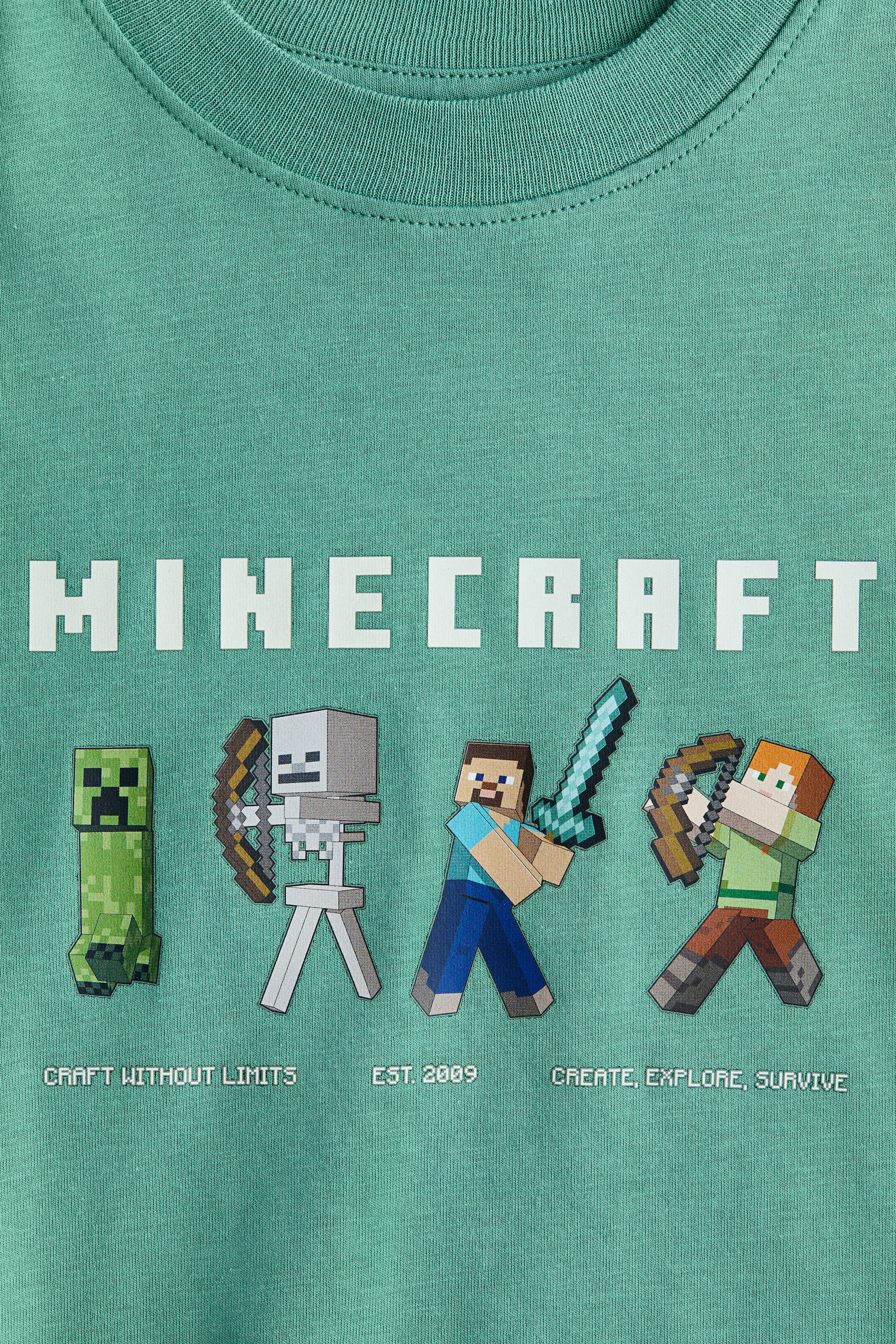 Vis større bilde: Oversized T-shirt med trykk - Grønn/Minecraft - BARN | H&M NO 2