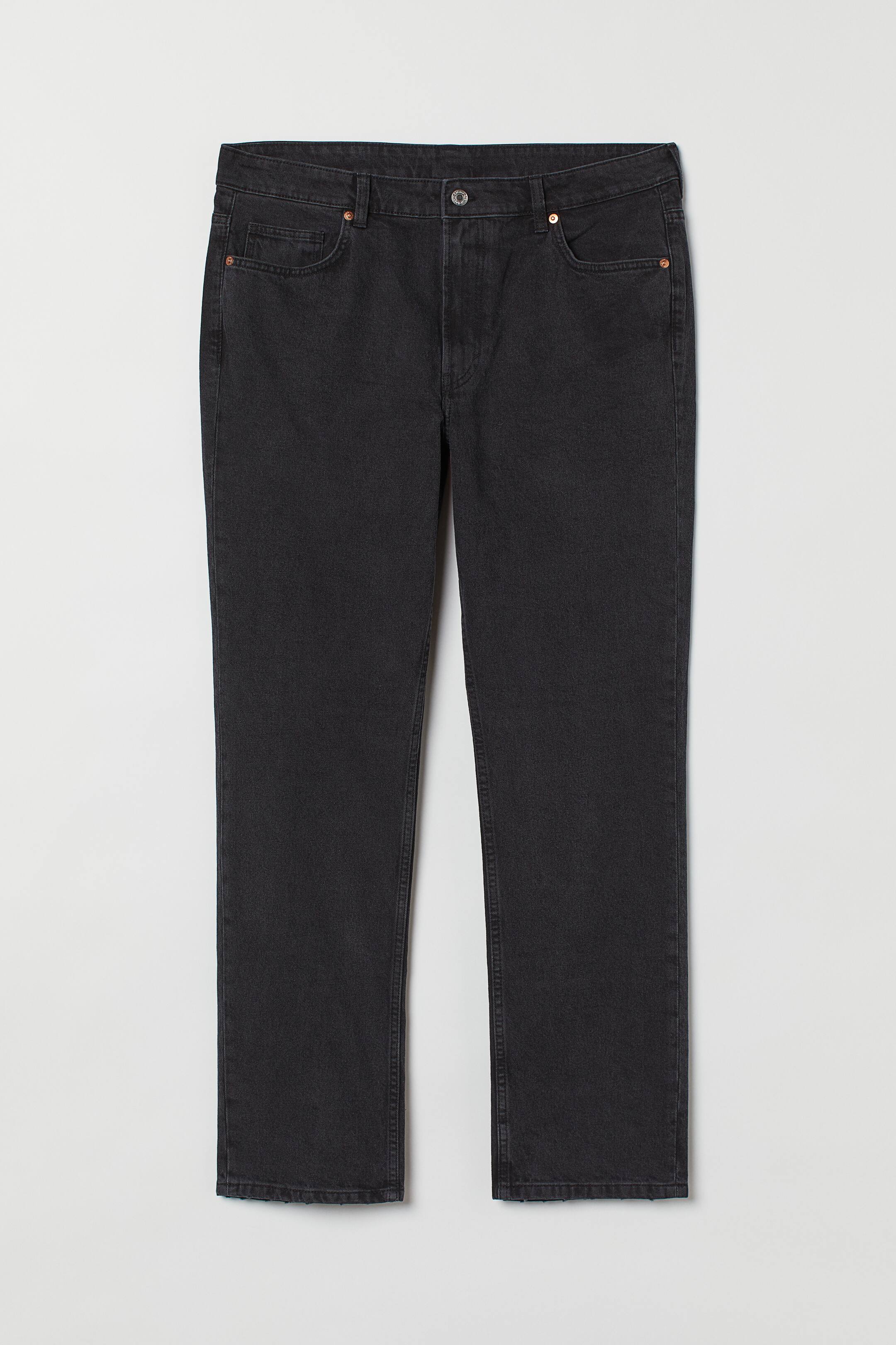 H&M+ Vintage Straight High Jeans - Ultrahøy midje - Ankellang - Sort ...