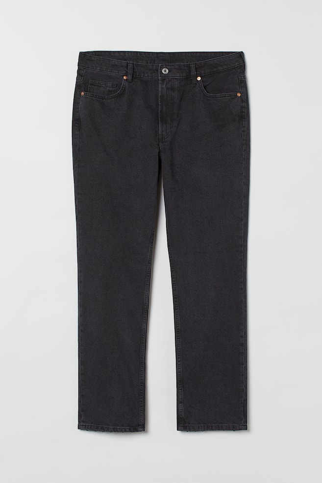 H&M+ Vintage Straight High Jeans - Sort/Washed out - 1