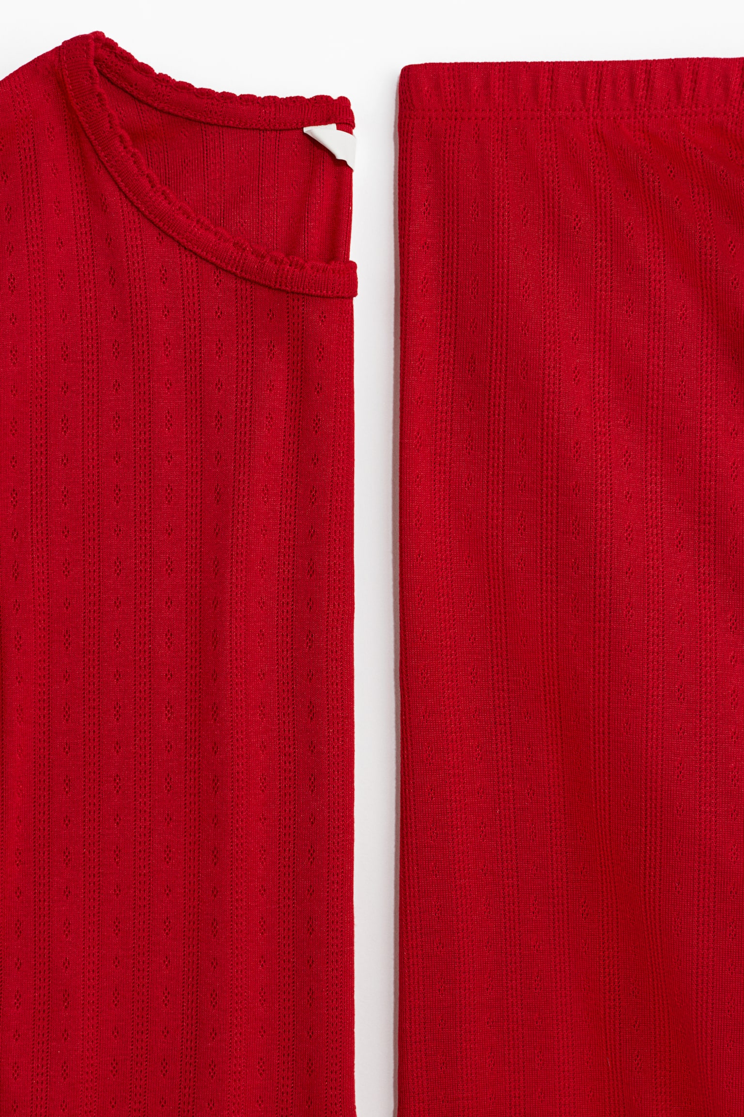 MAMA Pointelle jersey pyjamas - Red - 2