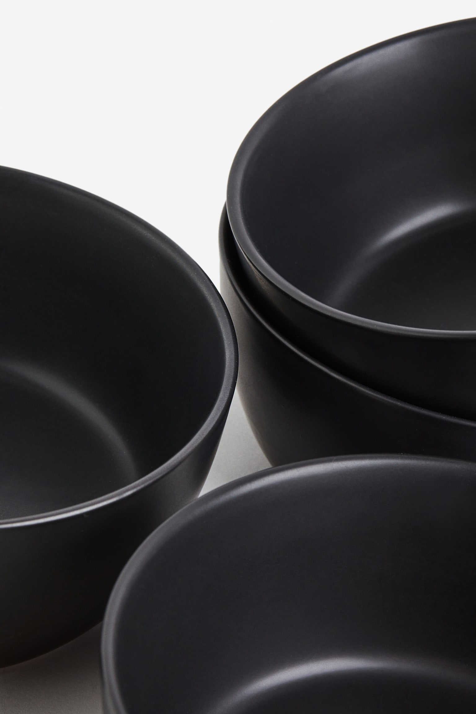 4-pack small porcelain bowls - Black - 4