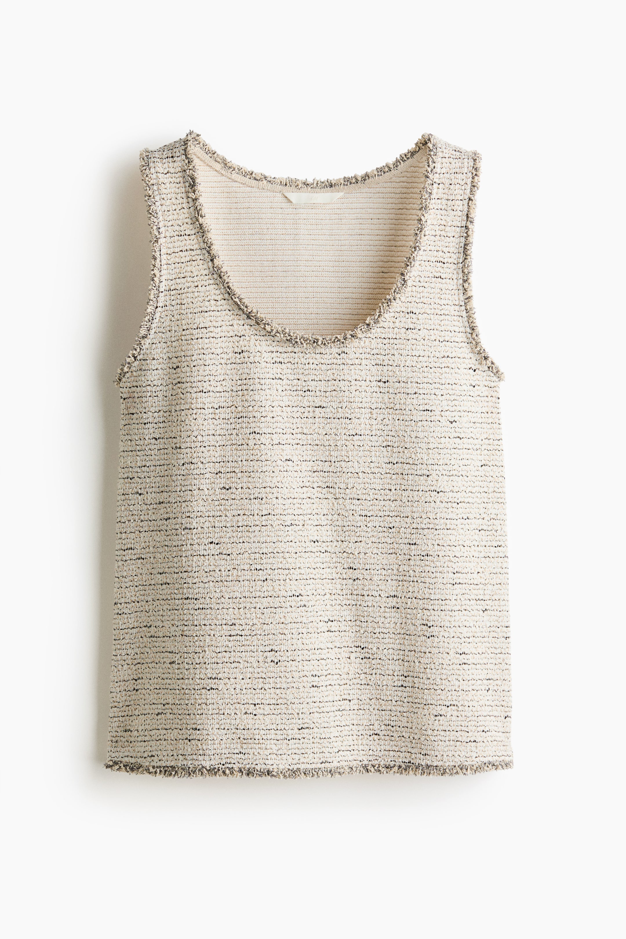Fringed Bouclé-Knit Tank Top