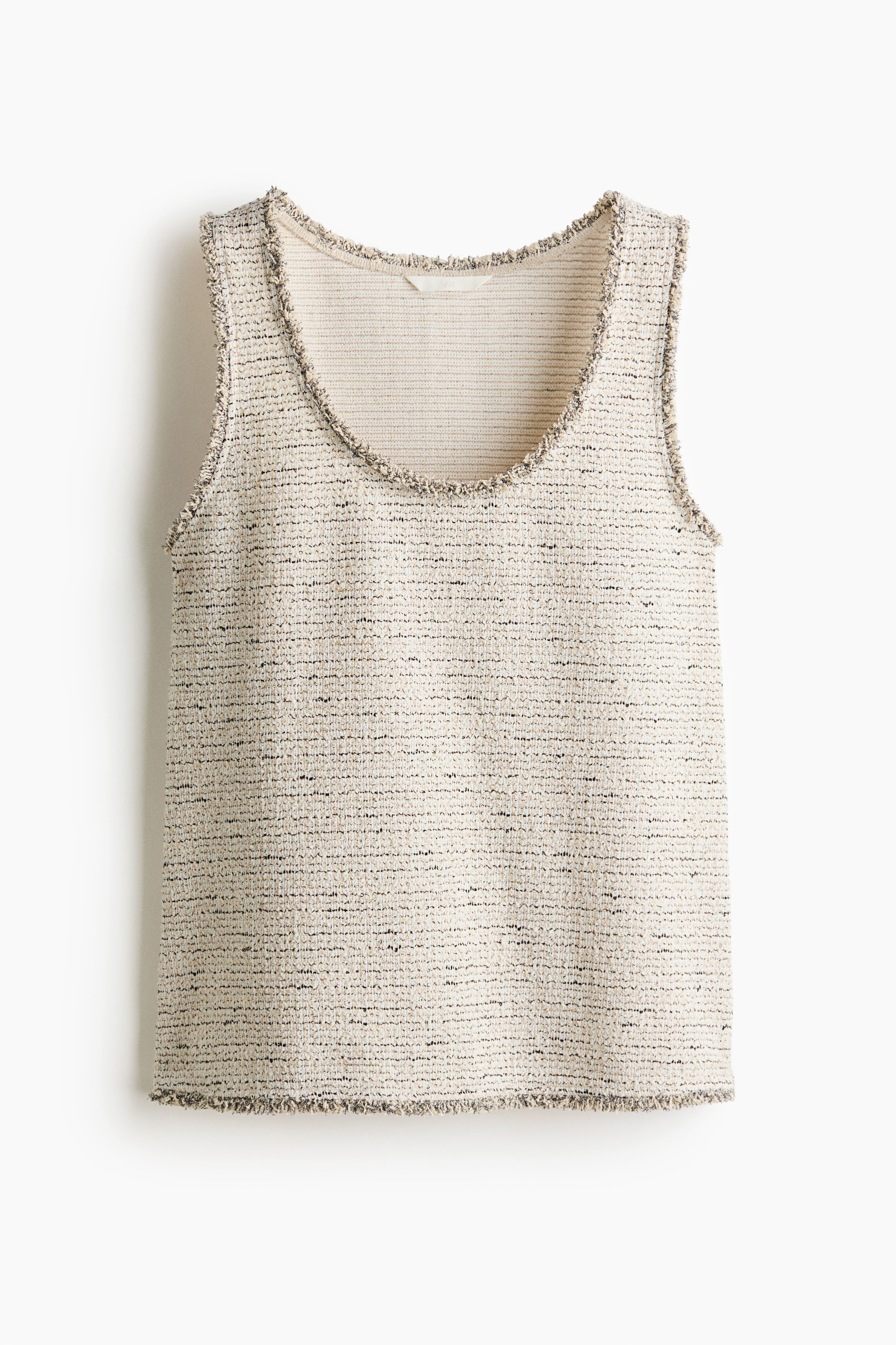 Camisole frangée en tricot bouclé