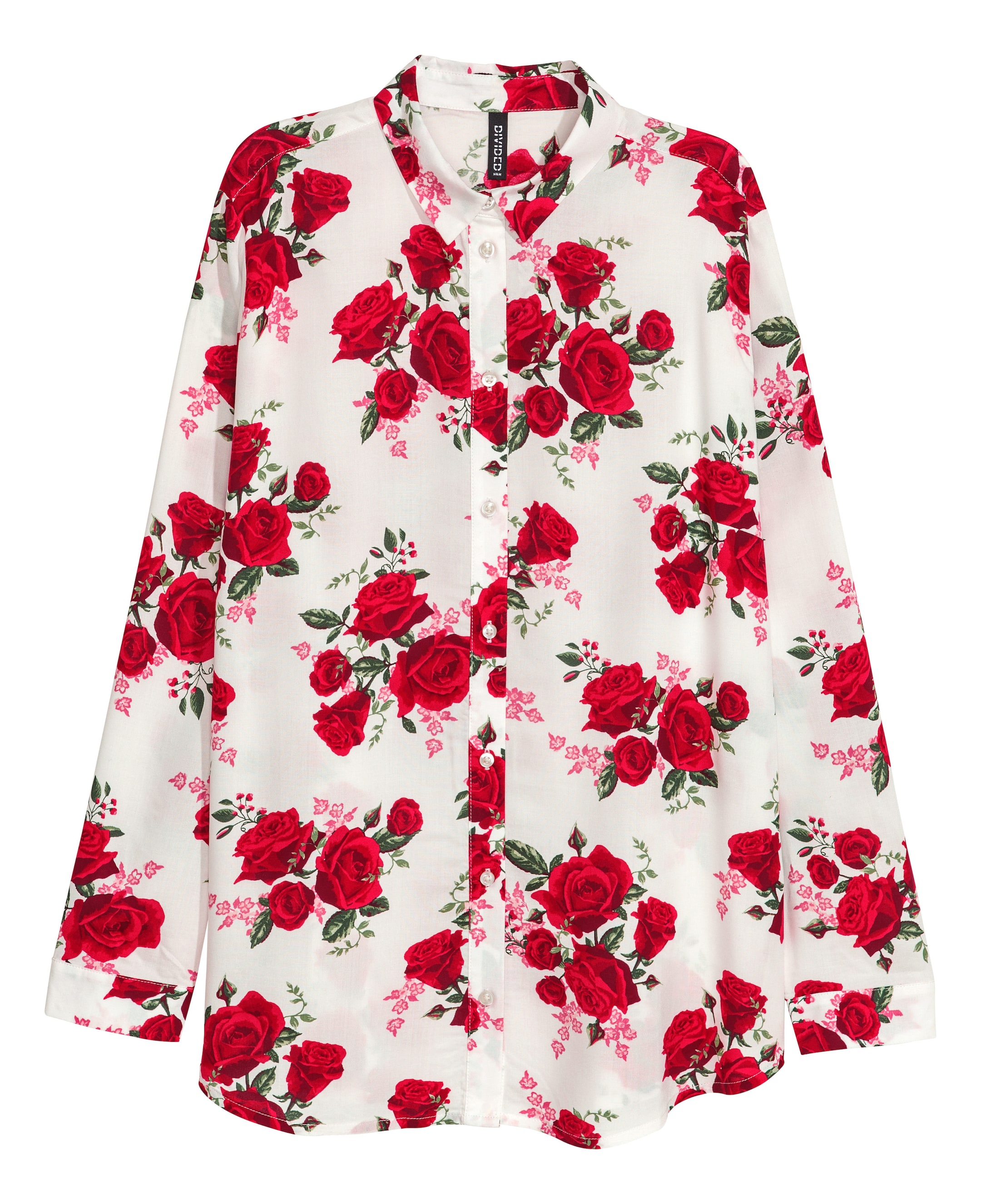 View larger image: Viscose shirt - White/Roses - Ladies | H&M GB 1