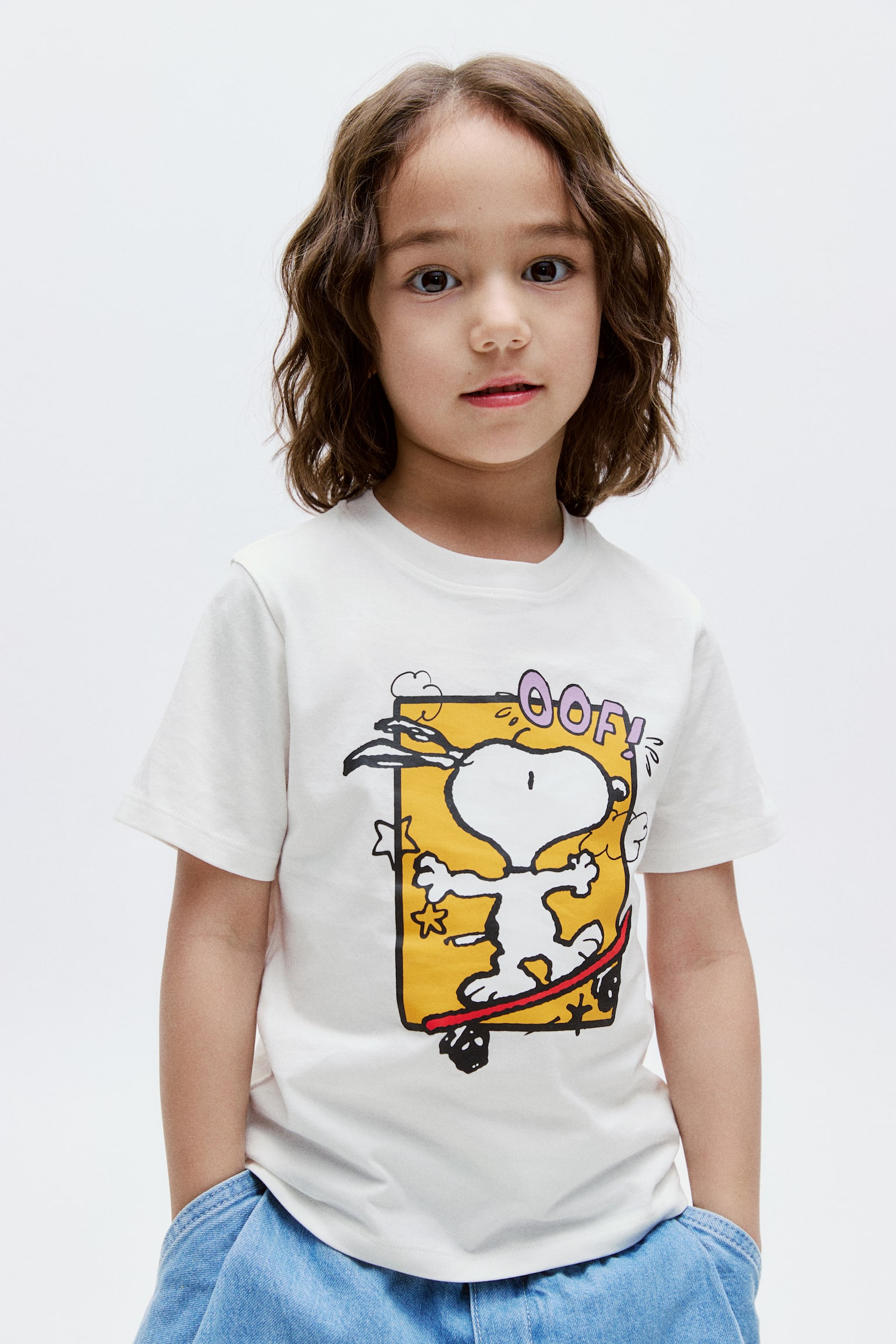 Áo thun in hình - Màu kem/Snoopy/Màu vàng/Snoopy/Màu xanh tím than/Snoopy/Màu xanh dương sáng/Snoopy - 4