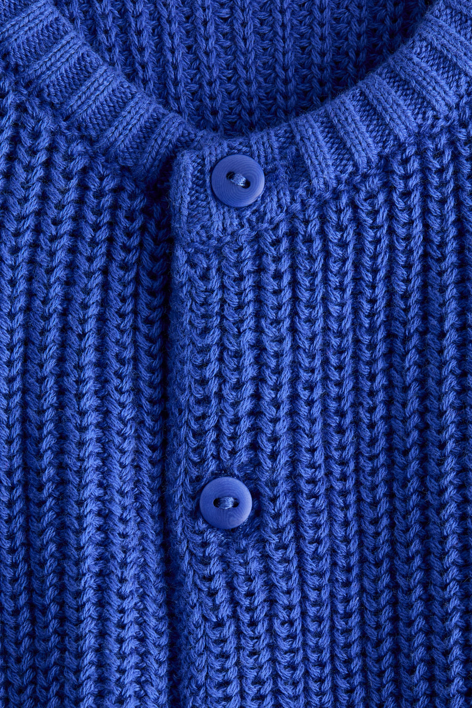 Patent-knit cotton cardigan - Bright blue/Beige - 5