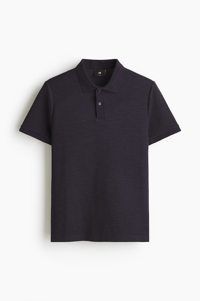 Polo in maglia jacquard Slim Fit - Blu scuro/Crema/Marrone scuro - 1
