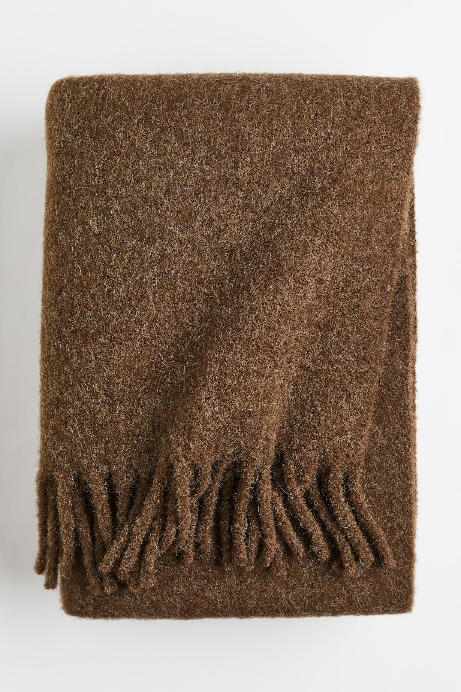 Wool-blend blanket - Dark brown - 1