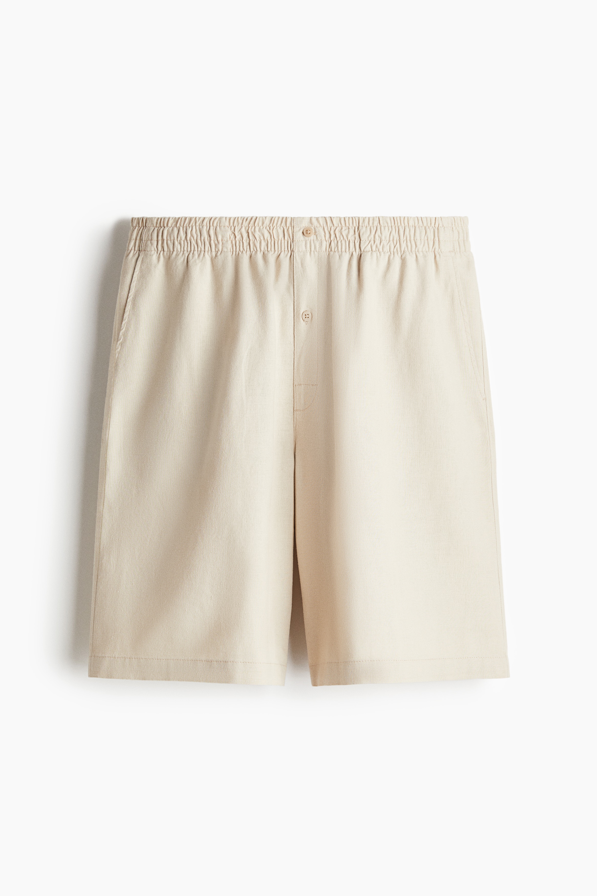 Linen-blend pyjama T-shirt and shorts
