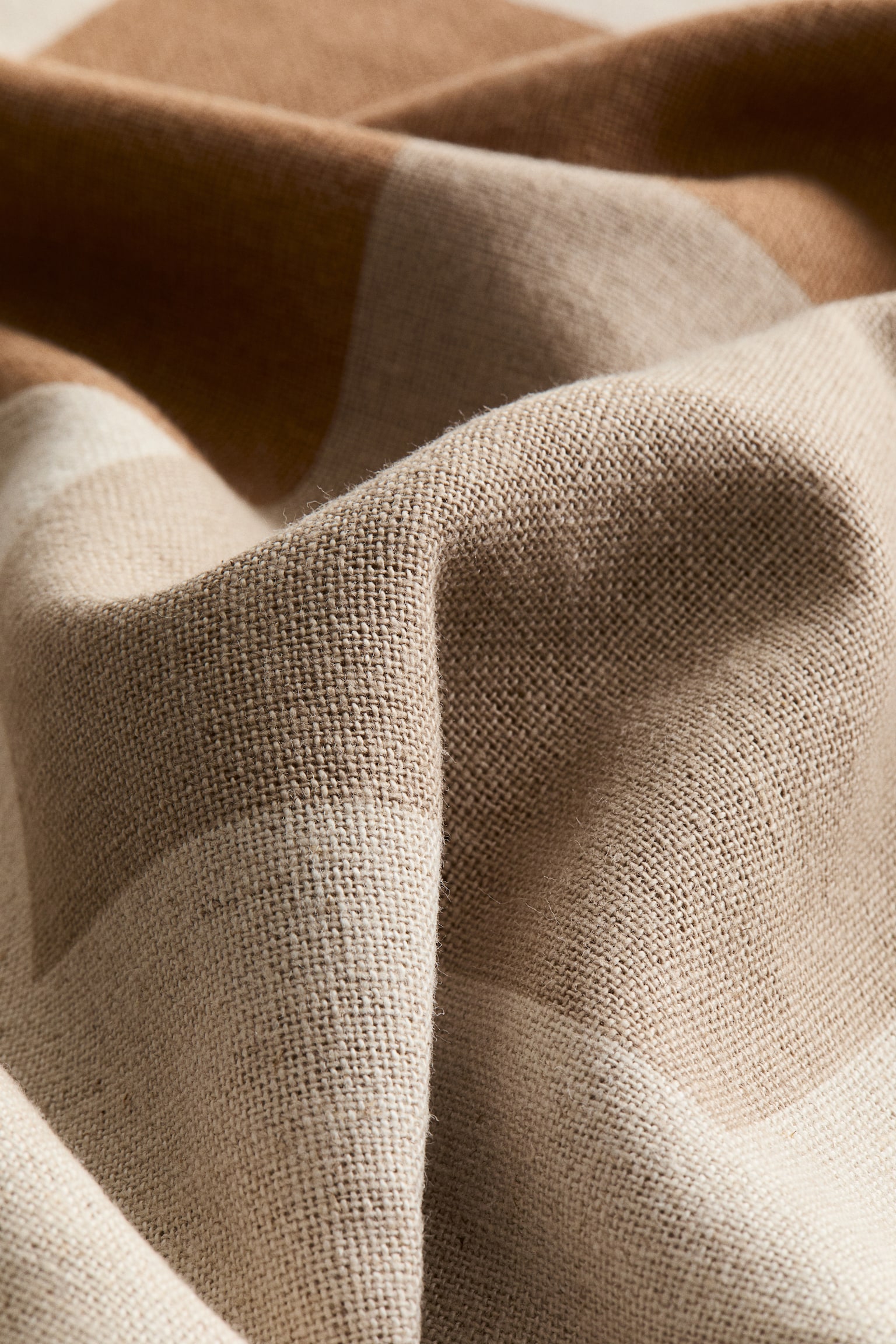 Linen-blend cushion cover - Beige/Brown/Sage green/Beige - 4