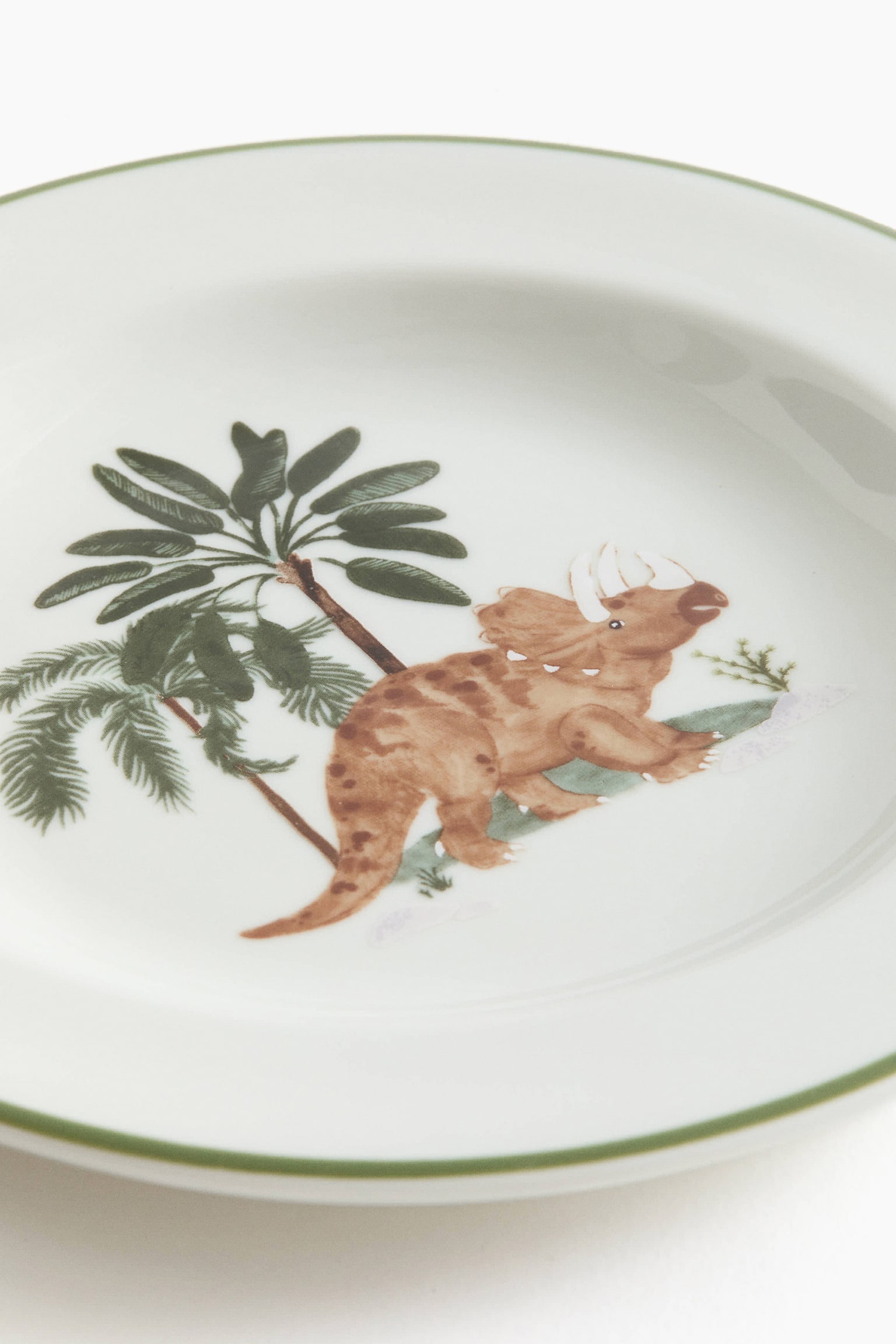 Children's porcelain plate - White/Dinosaur - 2