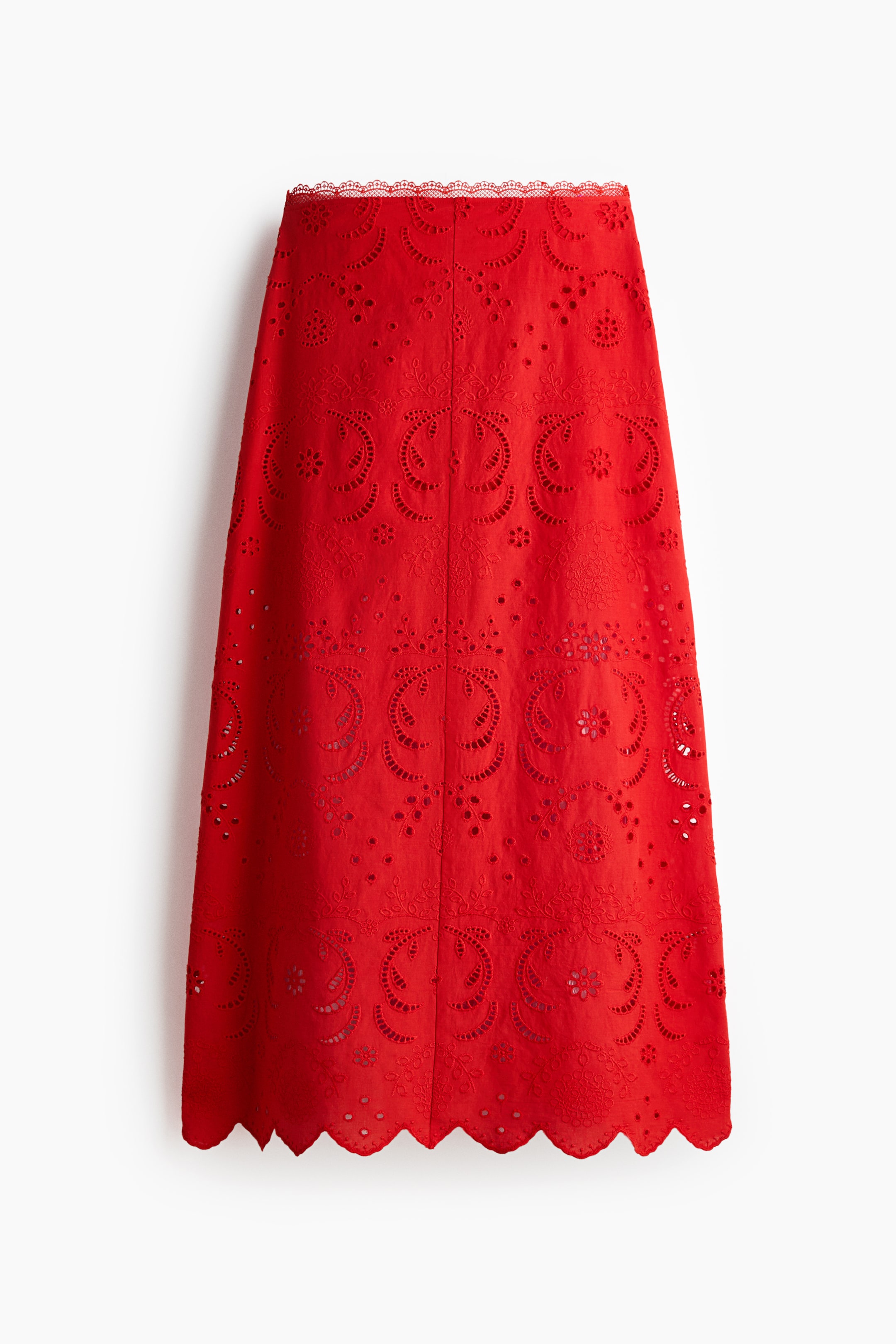 Eyelet-Embroidered Cotton Skirt