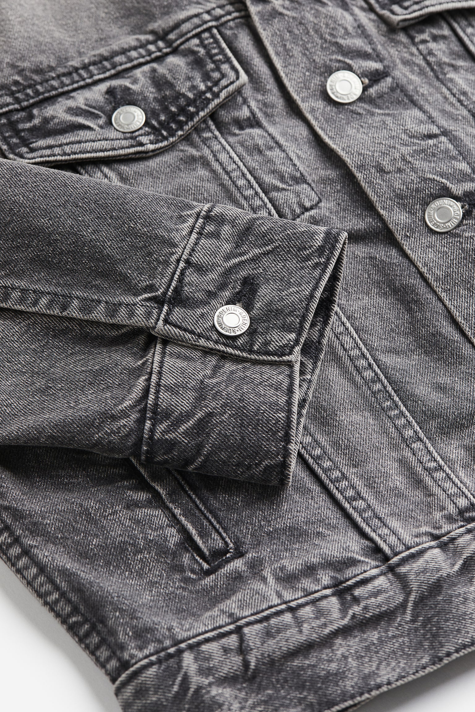 Short Denim Jacket - Dark grey/White/Light denim blue - 2