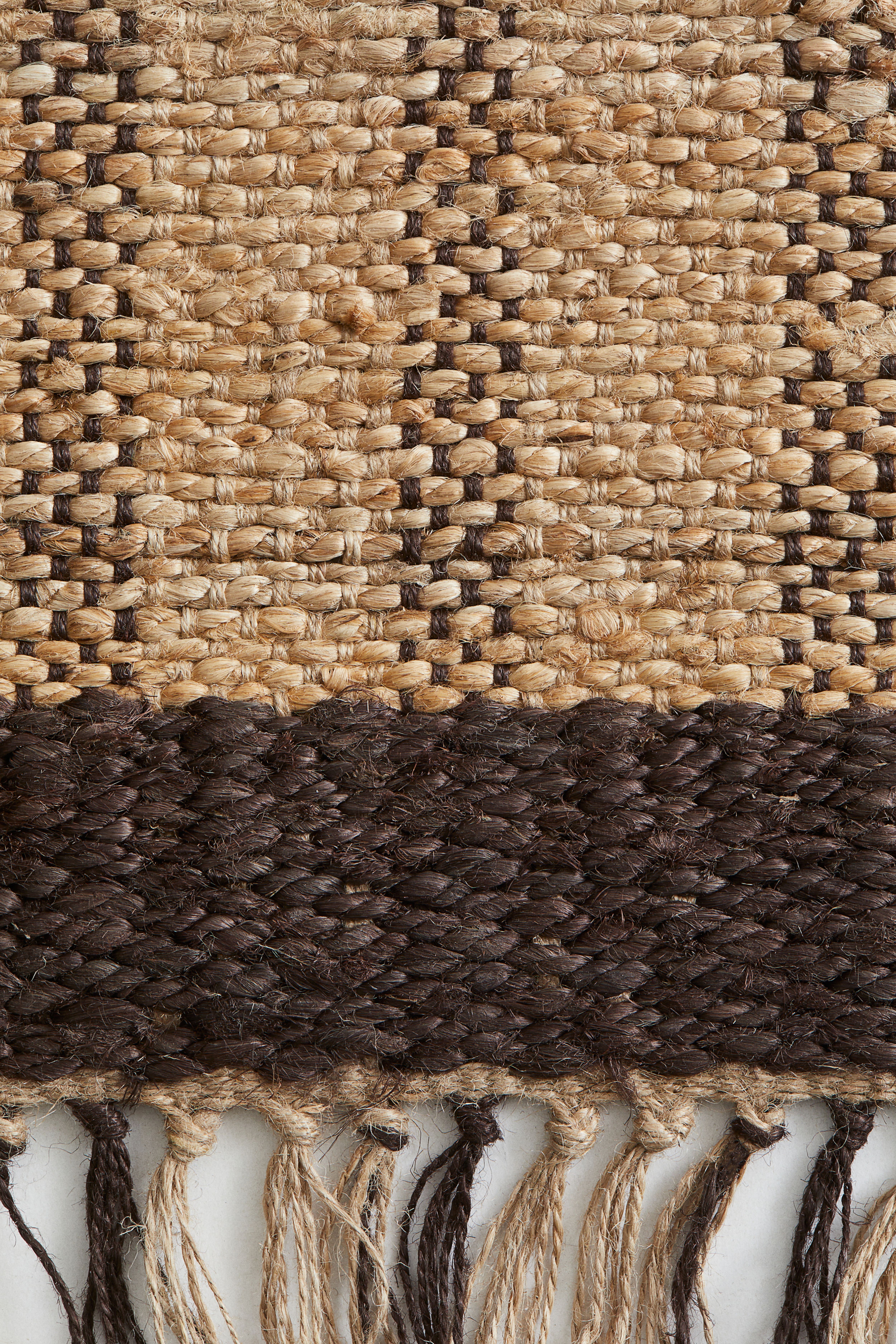 Small Jute Rug with Fringe