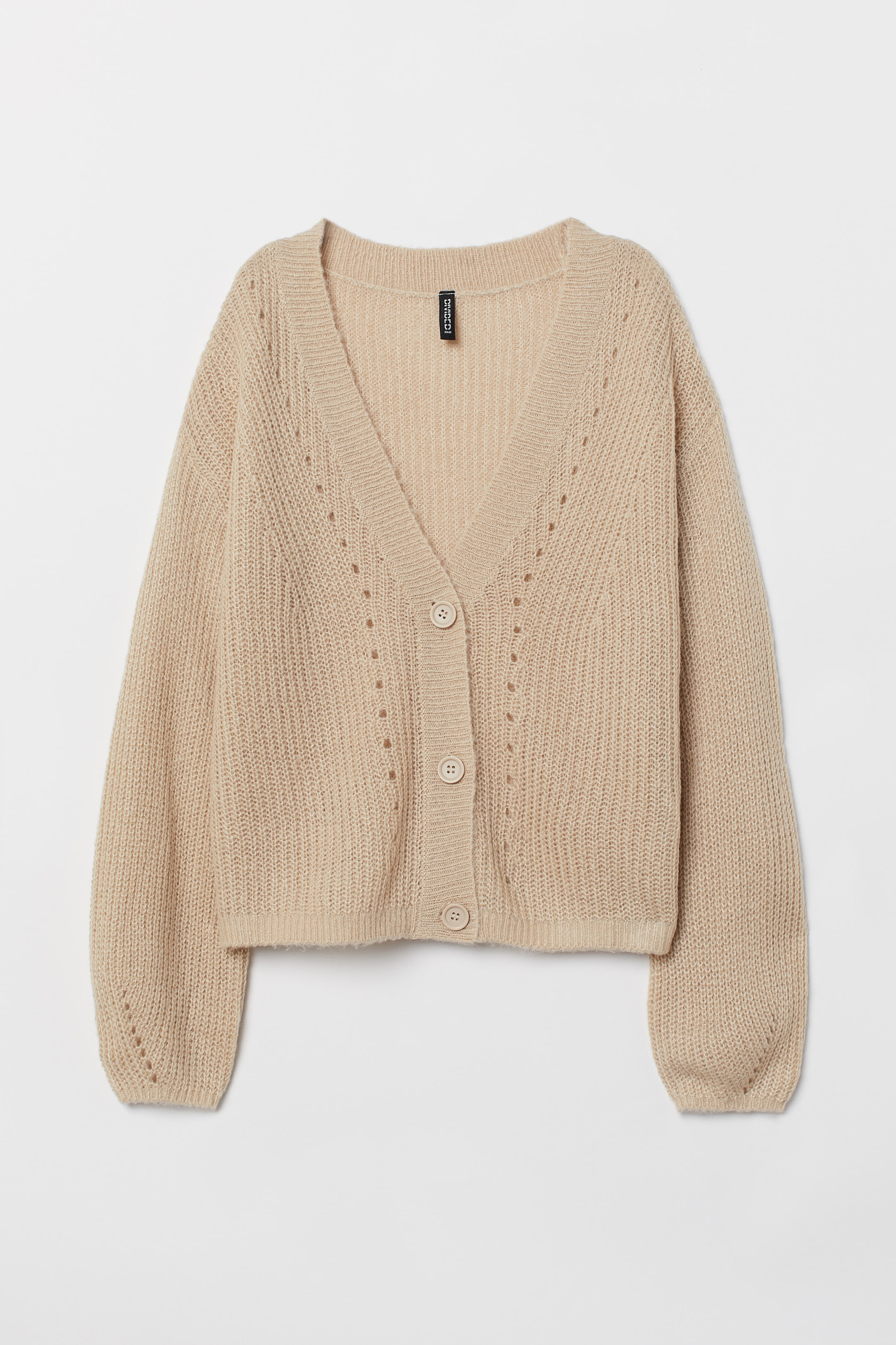 View larger image: Rib-knit cardigan - Light beige - Ladies | H&M 1
